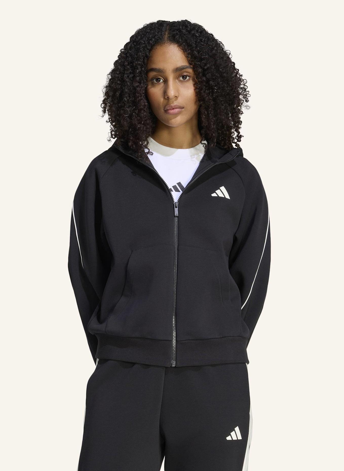 adidas STADIUM SMALL LOGO KAPUZENJACKE: SCHWARZ