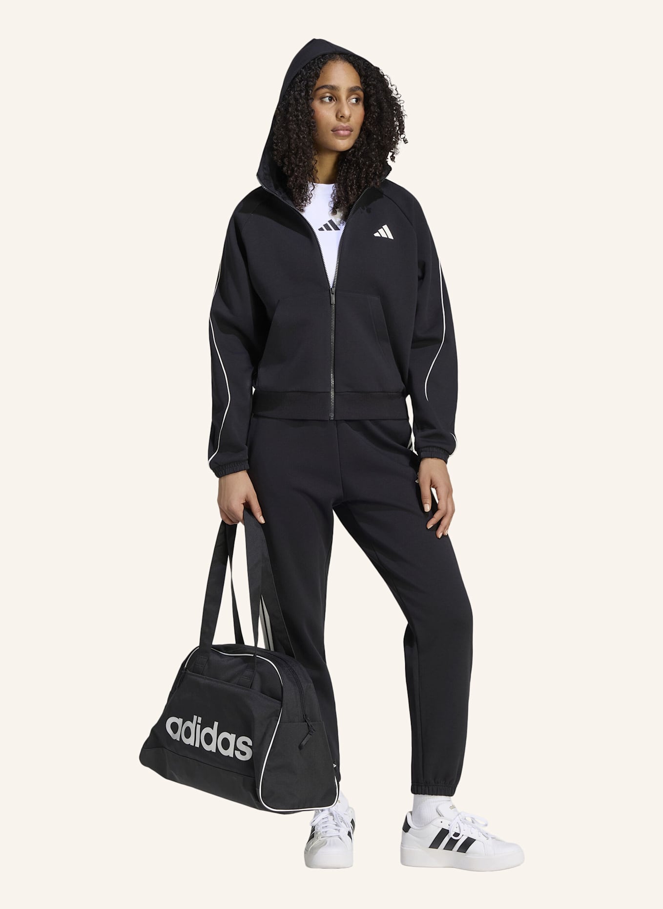 adidas STADIUM SMALL LOGO KAPUZENJACKE: SCHWARZ