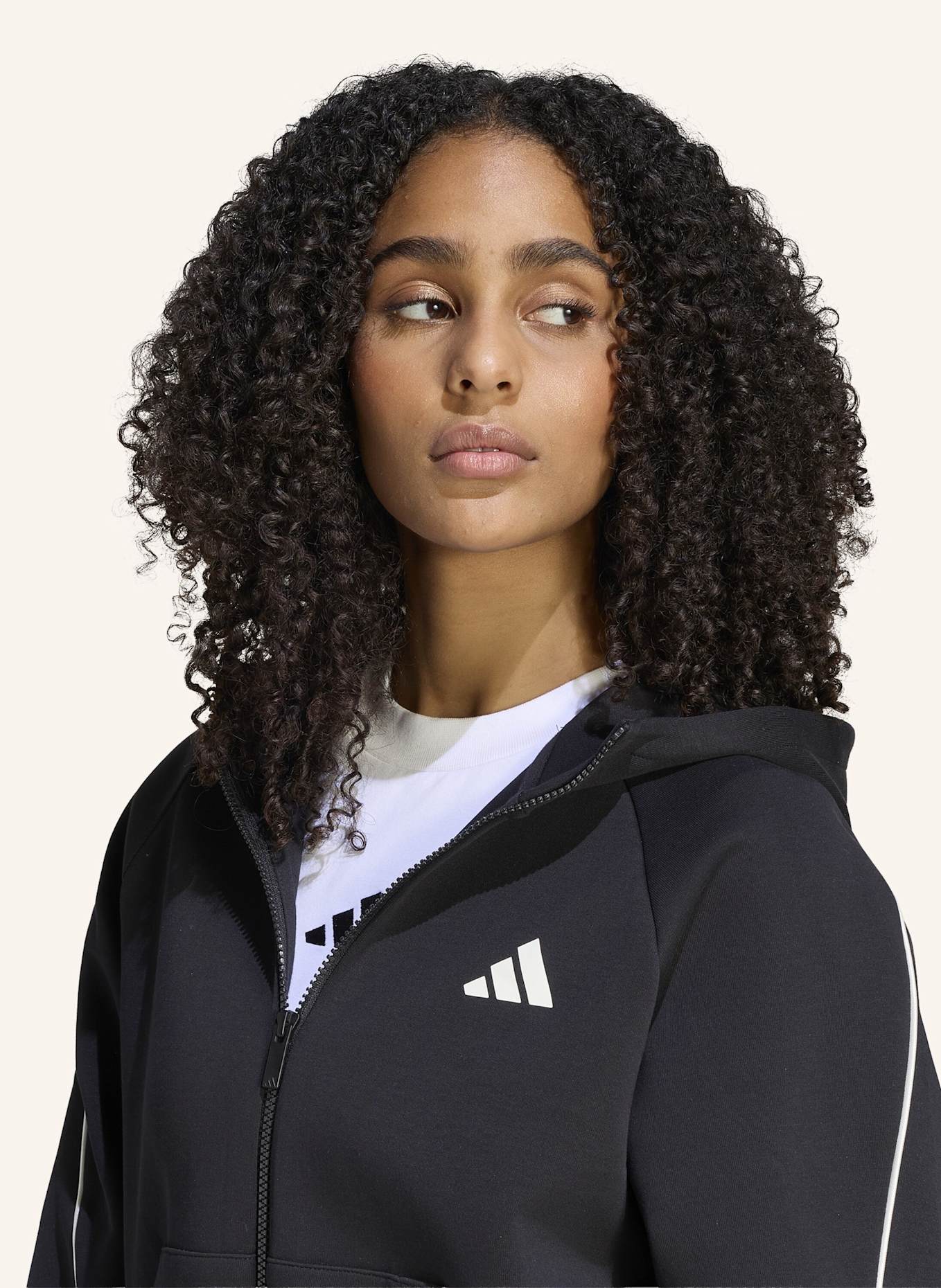 adidas STADIUM SMALL LOGO KAPUZENJACKE: SCHWARZ