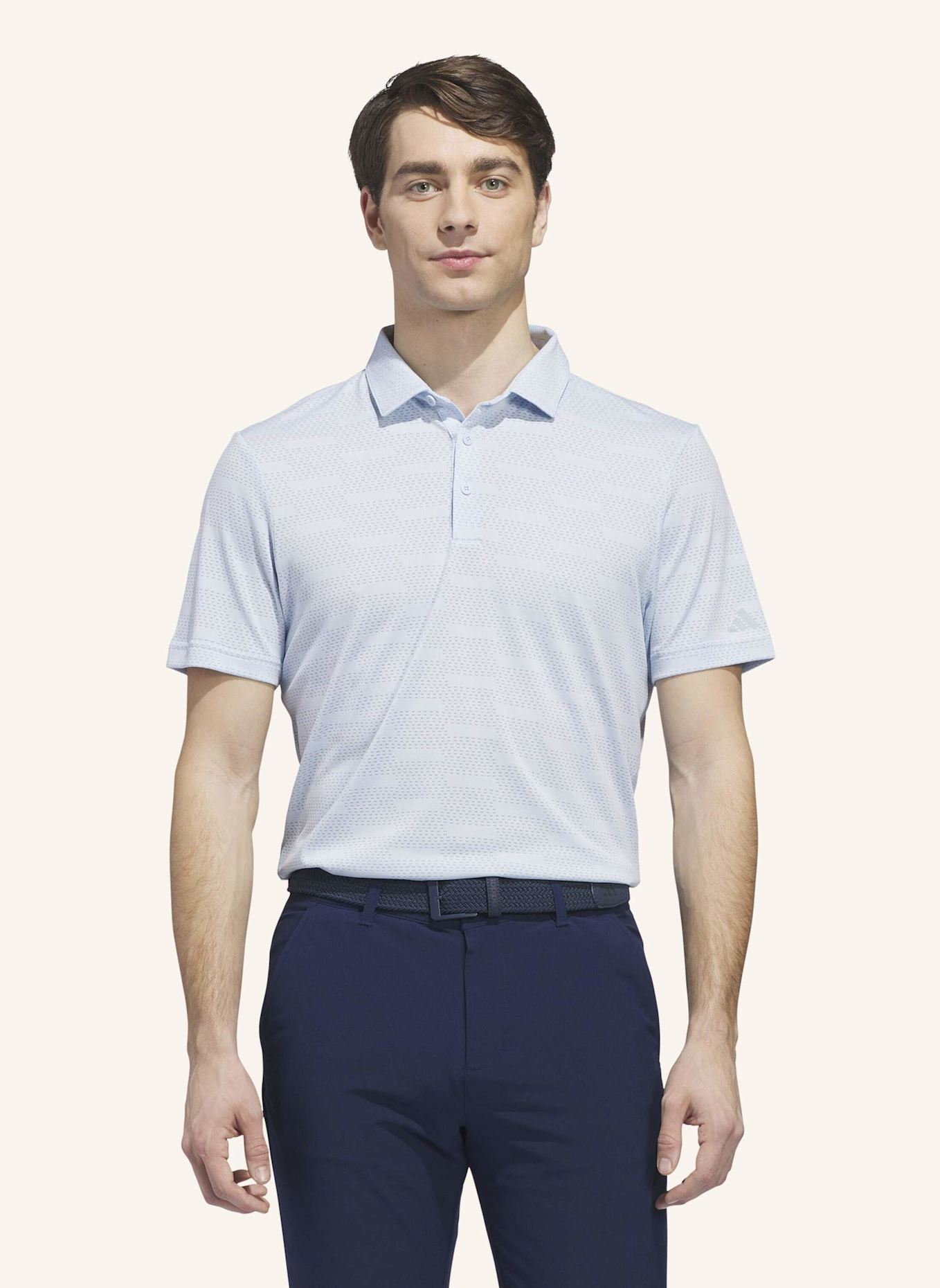 adidas ULTIMATE365 JACQUARD-POLOSHIRT: BLAU
