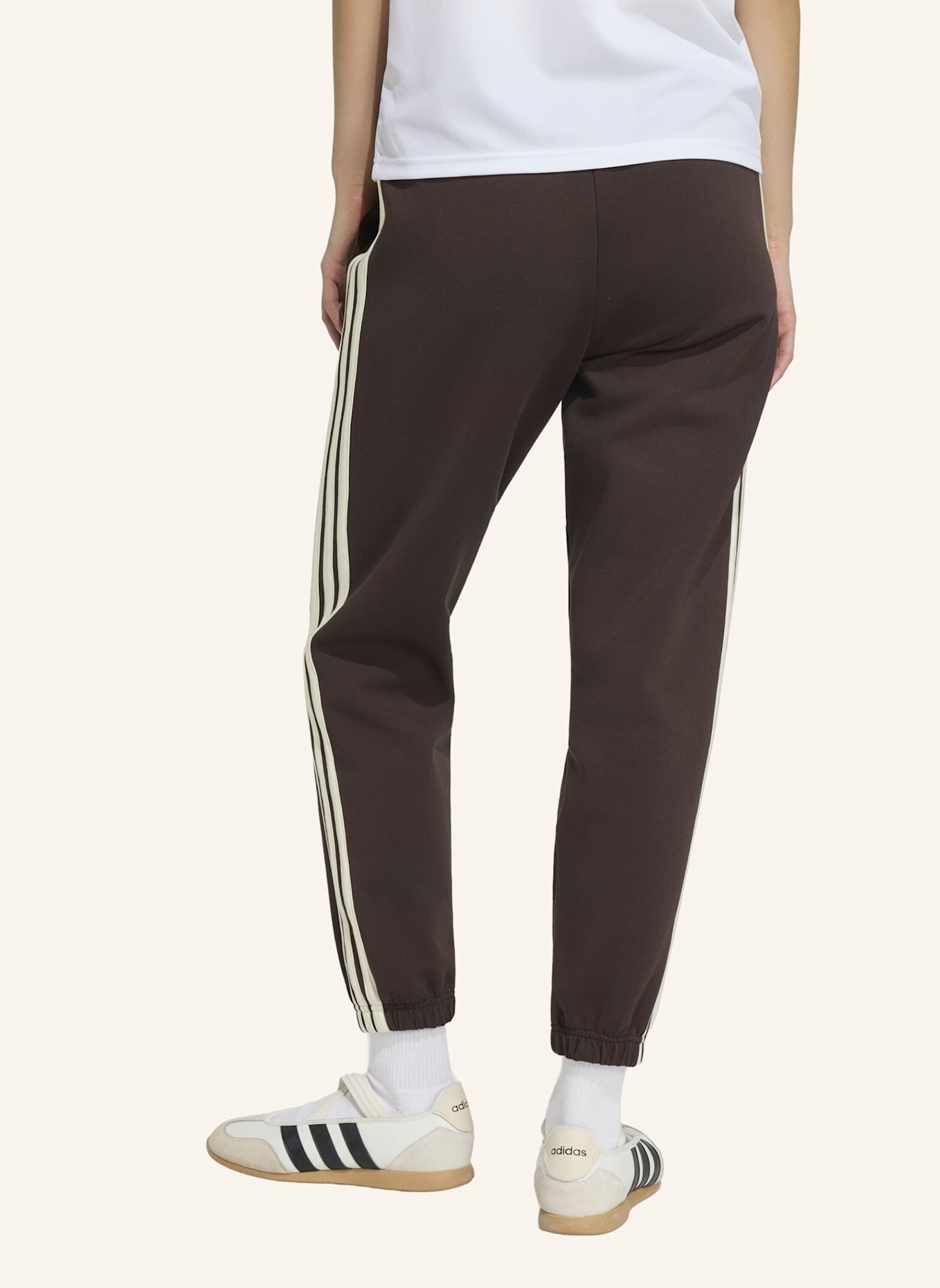 adidas STADIUM 3-STREIFEN REGULAR HOSE: BRAUN