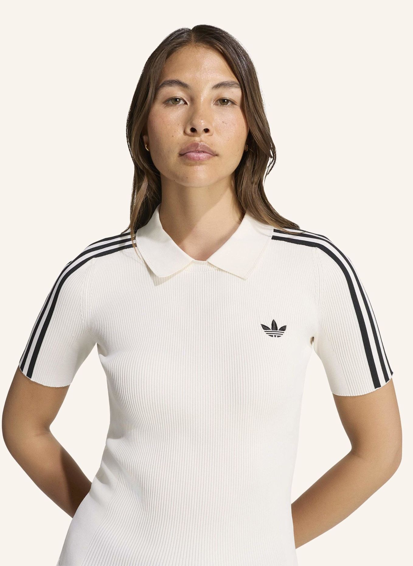adidas Originals Jersey-Poloshirt CALI: WEISS / SCHWARZ