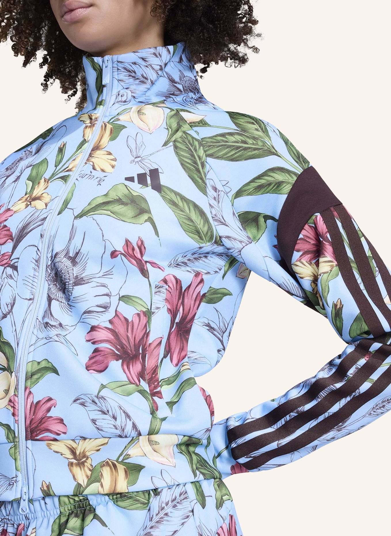 adidas ADIDAS X FARM RIO HOUSE OF TIRO ORIGINAL JACKE: BLAU/ BRAUN