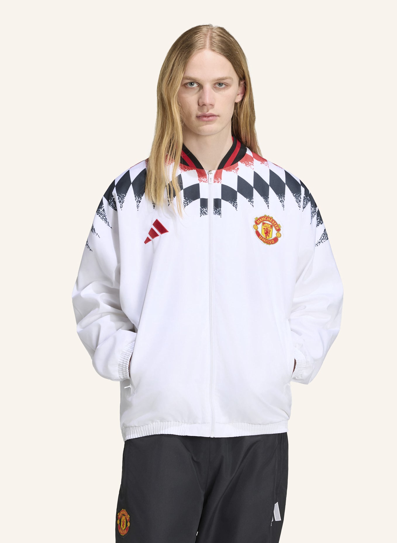 adidas MANCHESTER UNITED STADIUM TRAININGSJACKE: WEISS