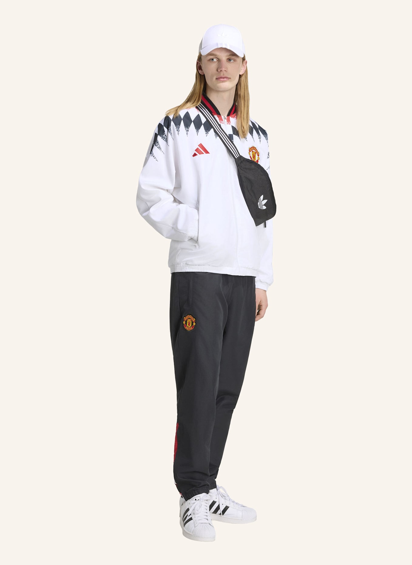 adidas MANCHESTER UNITED STADIUM TRAININGSJACKE: WEISS