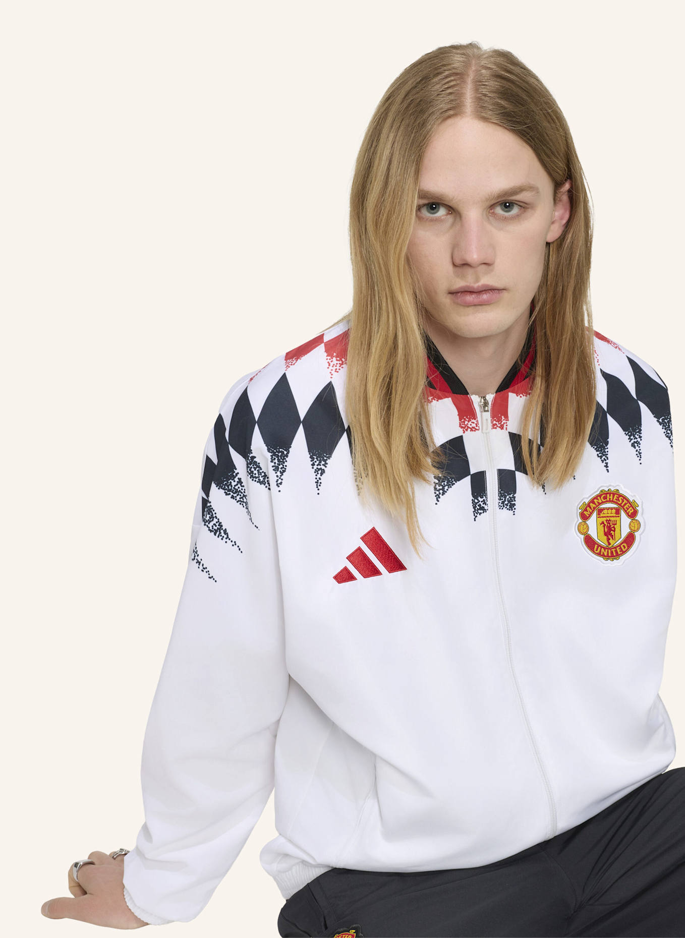 adidas MANCHESTER UNITED STADIUM TRAININGSJACKE: WEISS