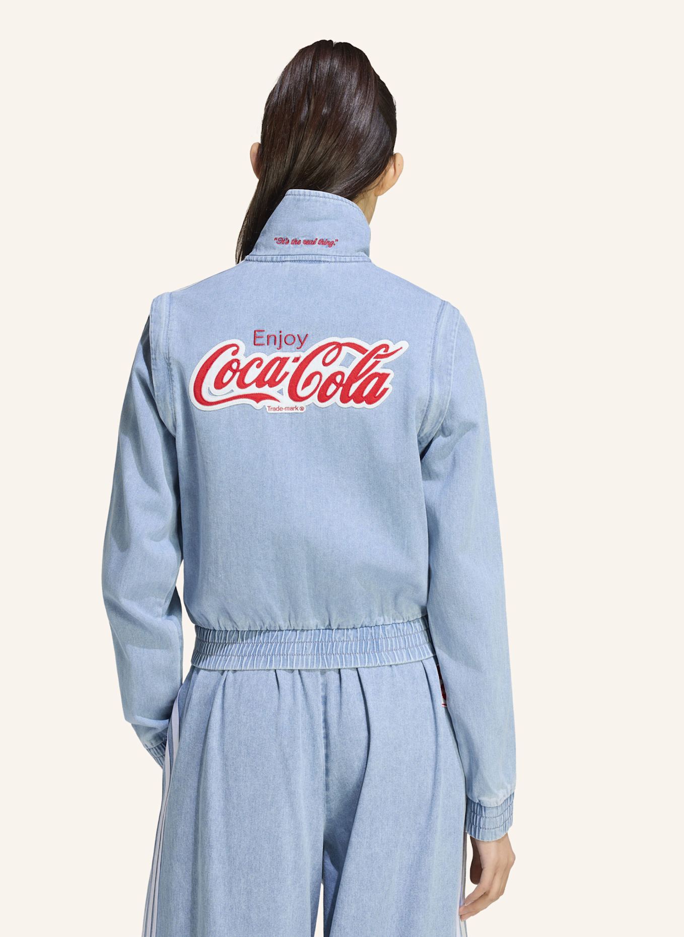 adidas Originals ADIDAS X COCA-COLA FIREBIRD REG DENIM TRACK TOP: BLAU