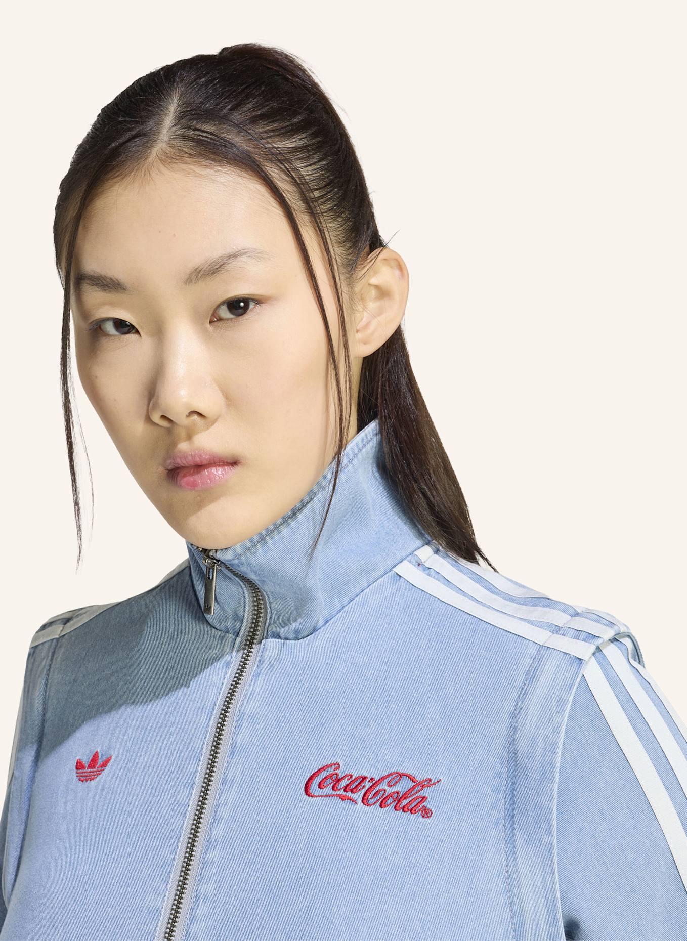 adidas Originals ADIDAS X COCA-COLA FIREBIRD REG DENIM TRACK TOP: BLAU