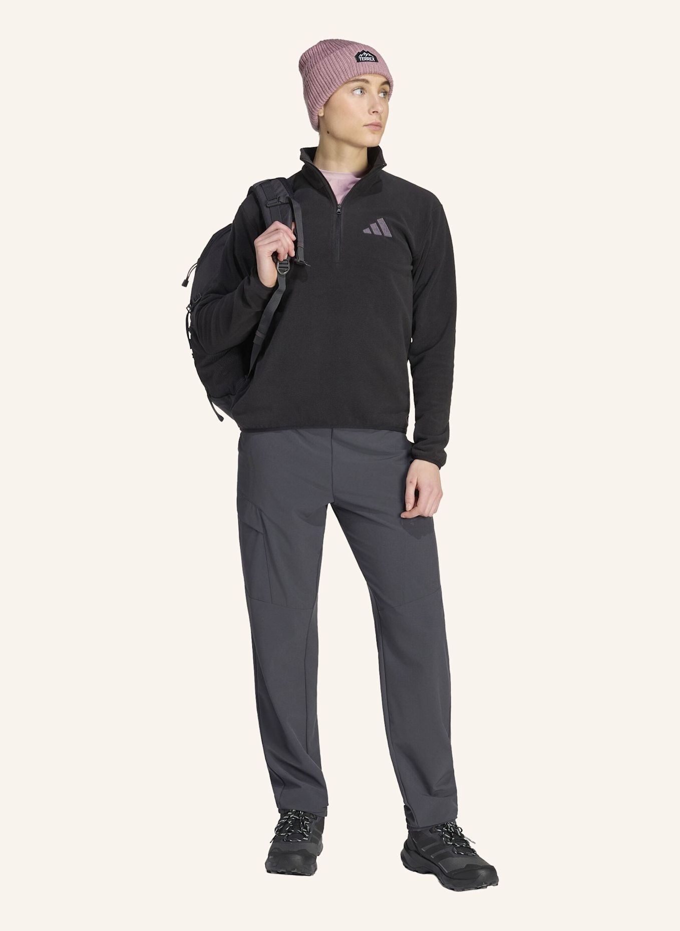 adidas TERREX TERREX MULTI ESSENTIALS FLEECEJACKE, REISSVERSCHLUSS BIS ZUR BRUST: SCHWARZ