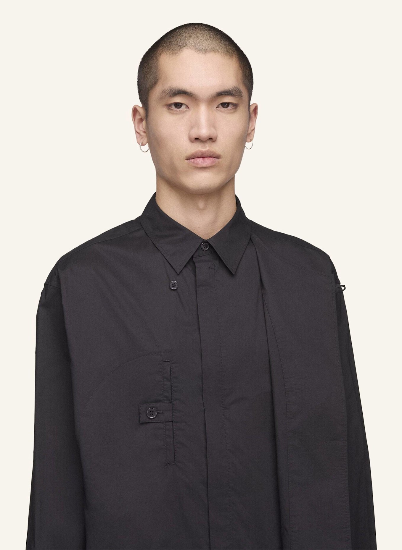 Y-3 Y-3 ADAPTIVE BAUMWOLLHEMD: SCHWARZ