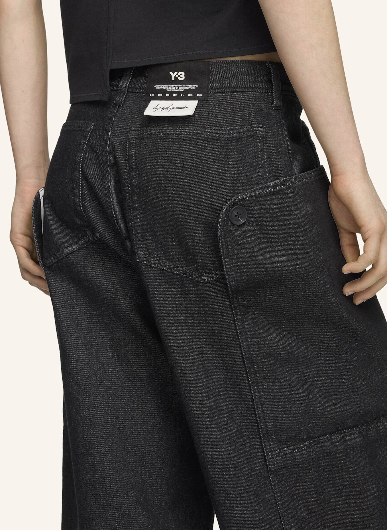 Y-3 Y-3 HOSE, DENIM, GERADES BEIN: SCHWARZ