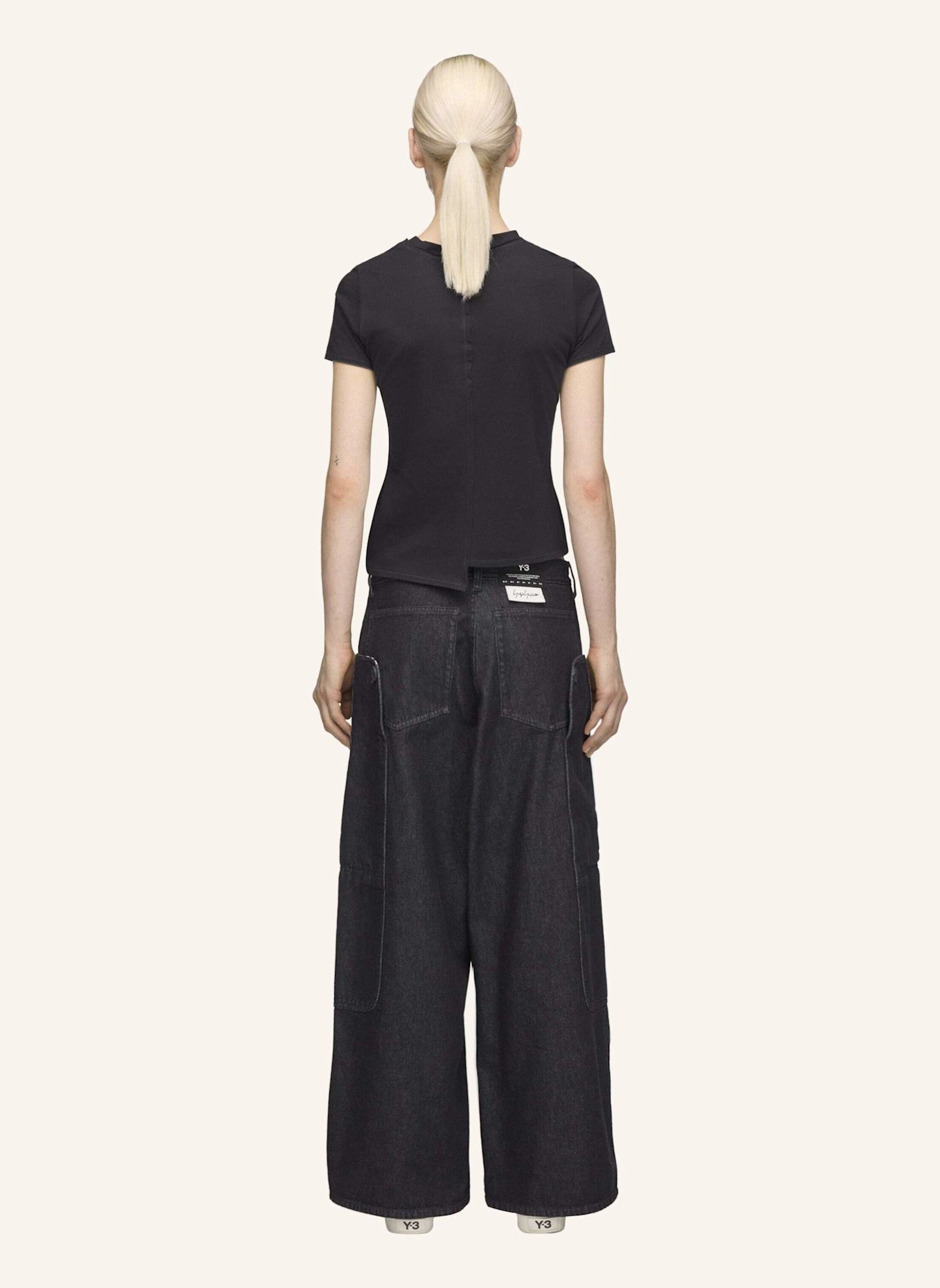 Y-3 Y-3 HOSE, DENIM, GERADES BEIN: SCHWARZ