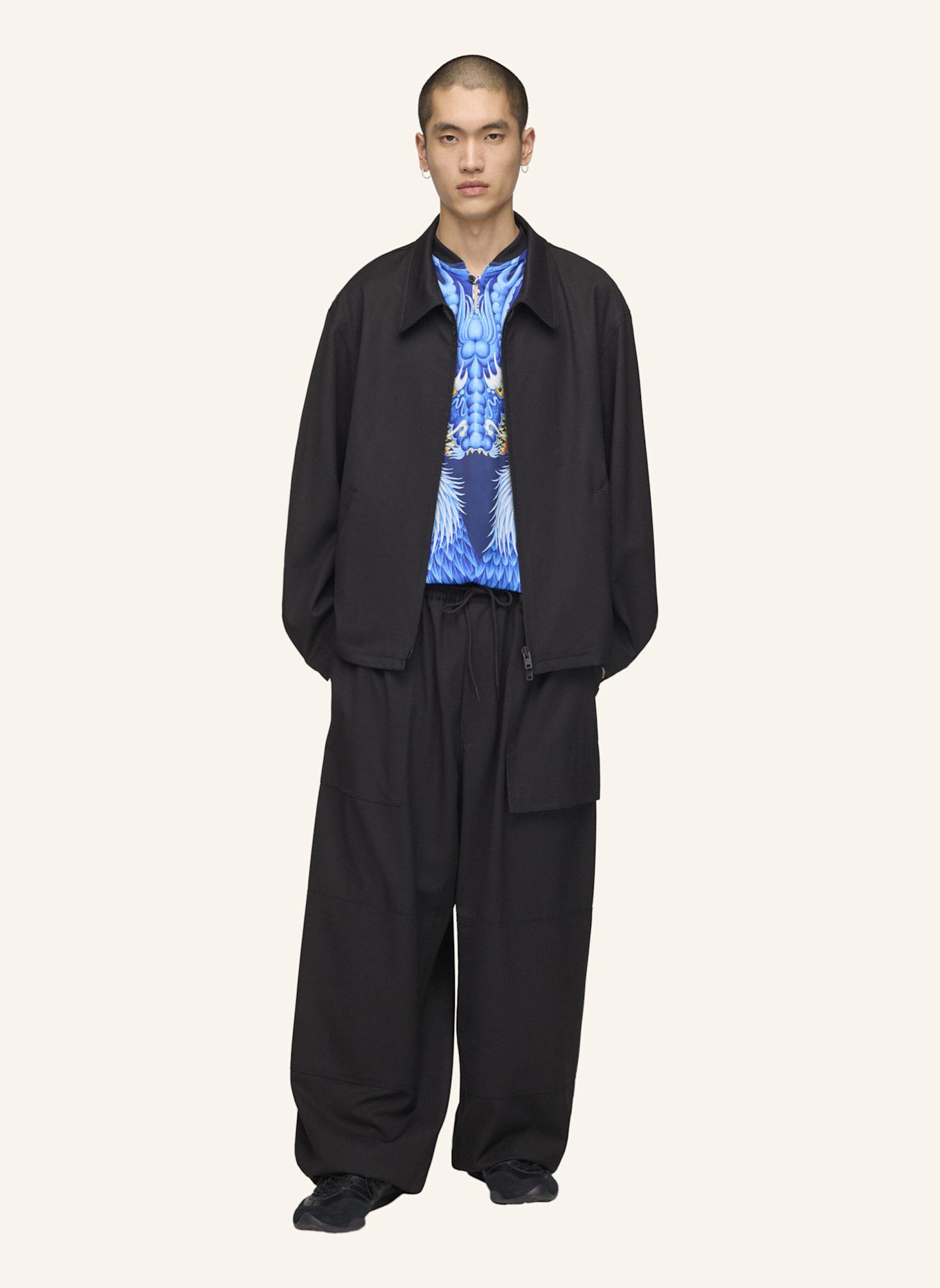 Y-3 Y-3 BLOUSON, WOLLE: SCHWARZ