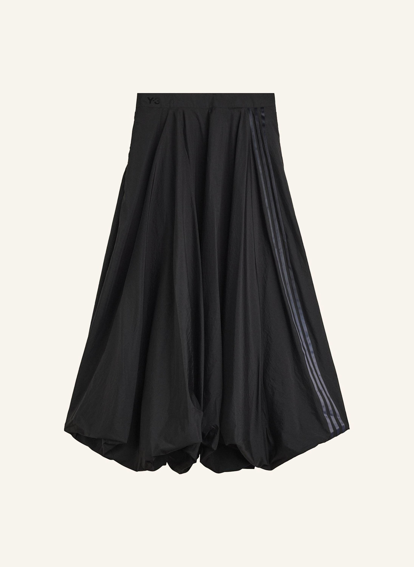 Y-3 Y-3 NYLON BALLONROCK, 3-STREIFEN, FARBVERLAUF: SCHWARZ
