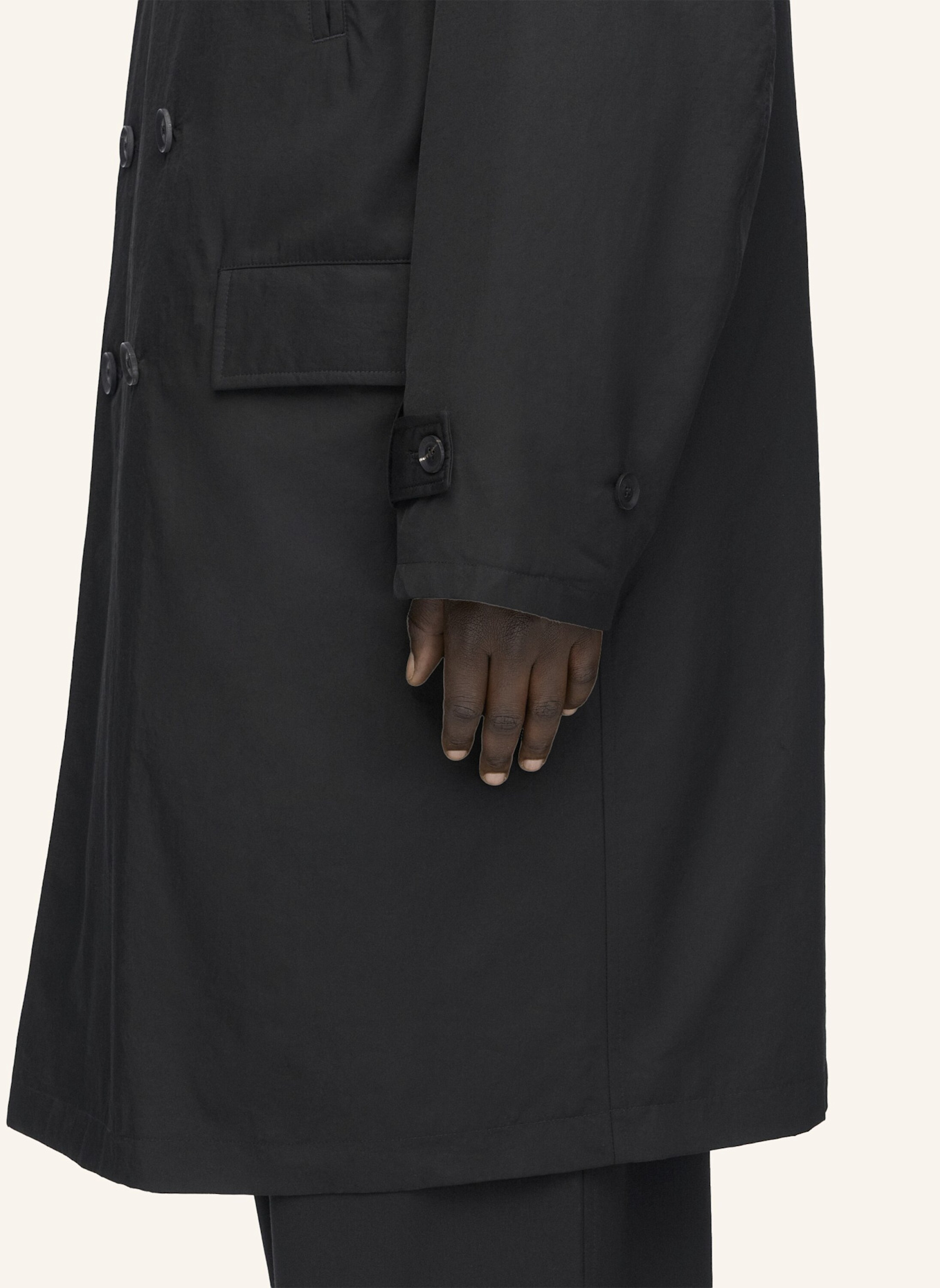 Y-3 Y-3 SPUN NYLON CABBAN MANTEL: SCHWARZ