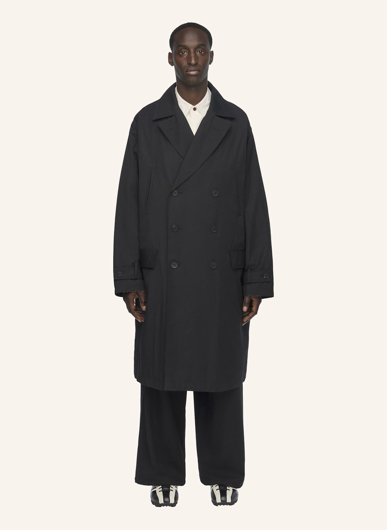 Y-3 Y-3 SPUN NYLON CABBAN MANTEL: SCHWARZ