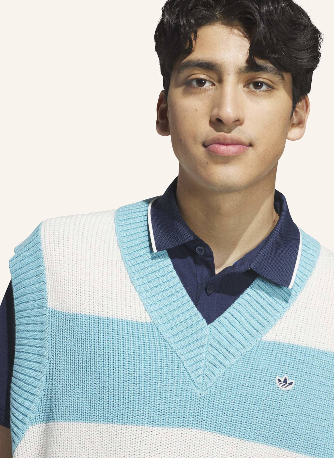 adidas ORIGINALS OVERSIZED PULLUNDER: BLAU/ WEISS