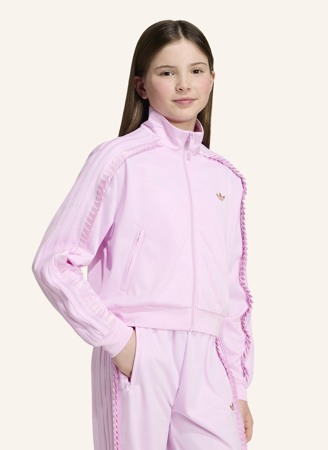 adidas Originals FIREBIRD TRACK TOP, LOCKER GESCHNITTEN, KURZ: ROSA