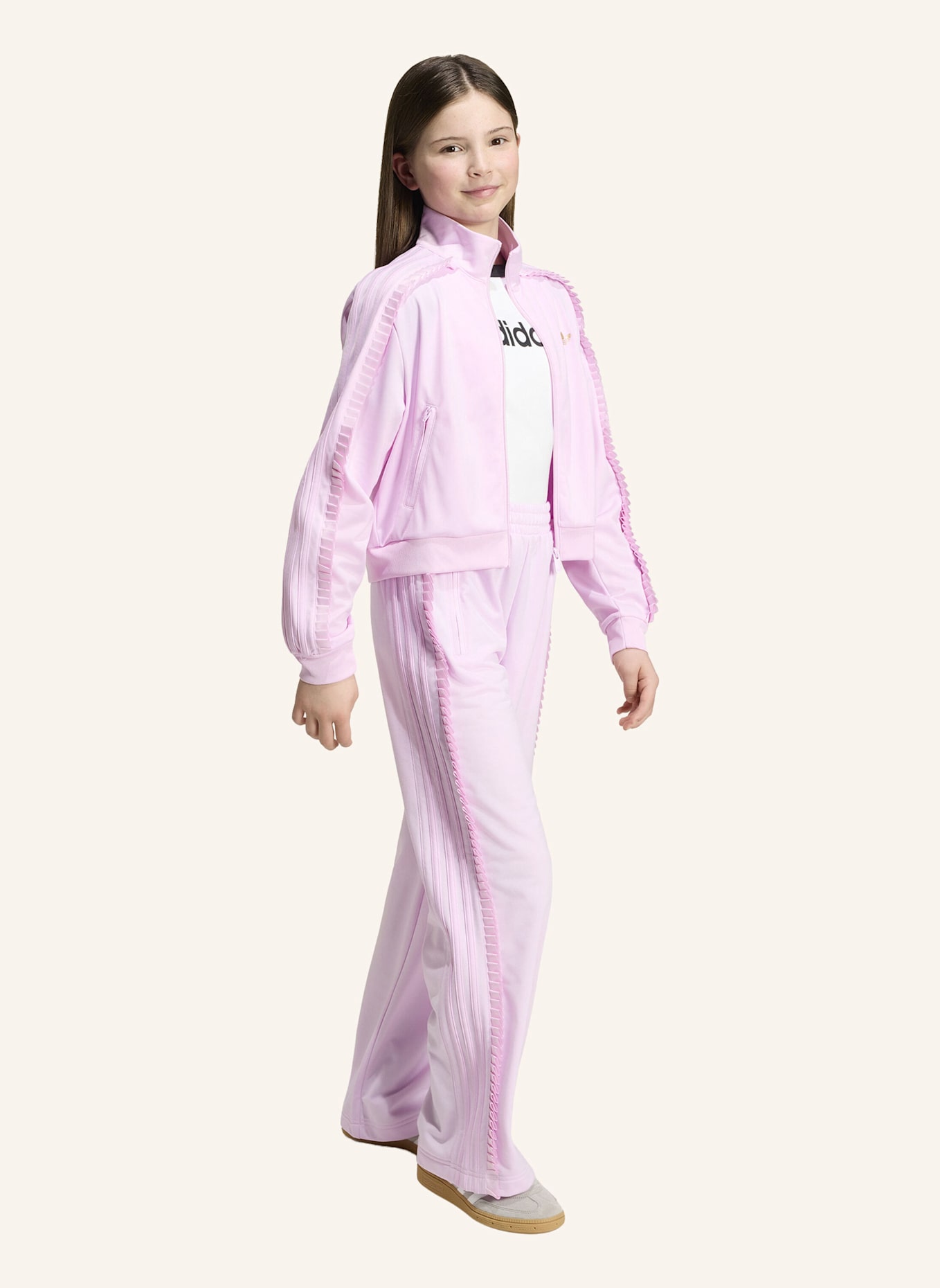 adidas Originals FIREBIRD TRACK TOP, LOCKER GESCHNITTEN, KURZ: ROSA