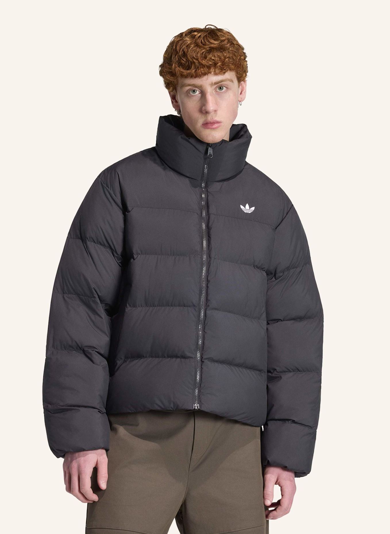 adidas Originals REGENJACKE, STEHKRAGEN: SCHWARZ