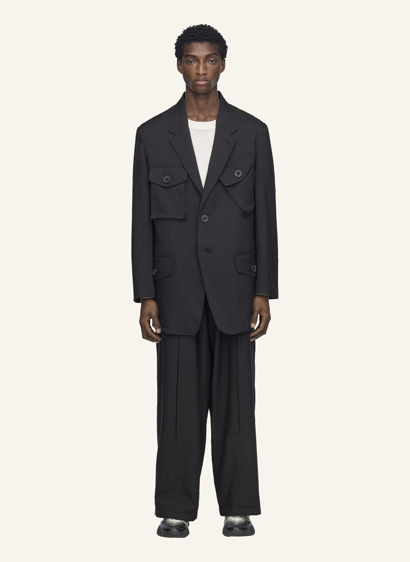 Y-3 Y-3 SPORT UNIFORM BOX HOSE MIT FALTEN: SCHWARZ
