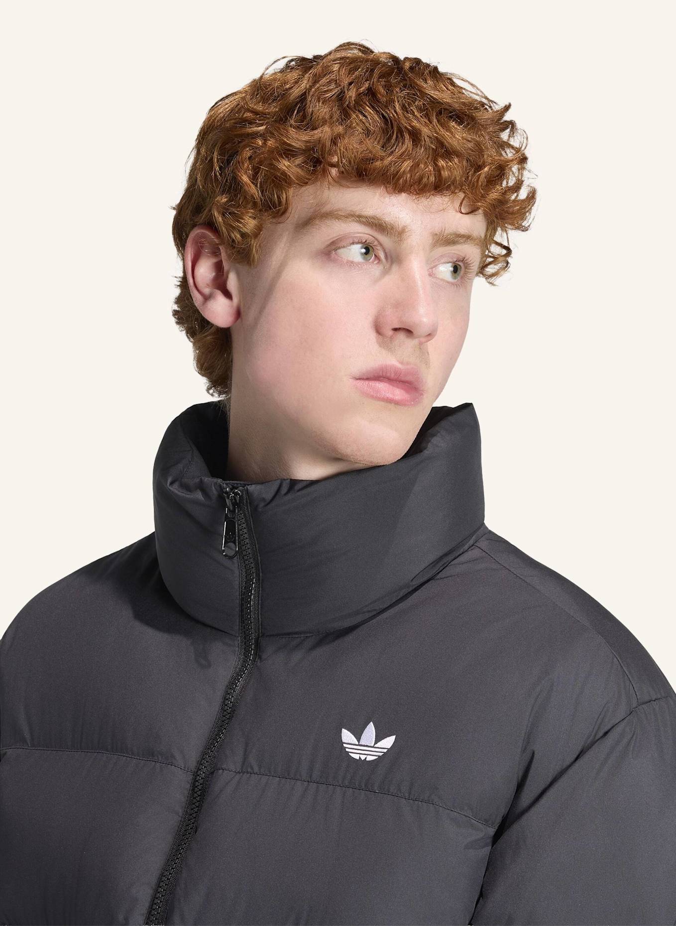 adidas Originals REGENJACKE, STEHKRAGEN: SCHWARZ