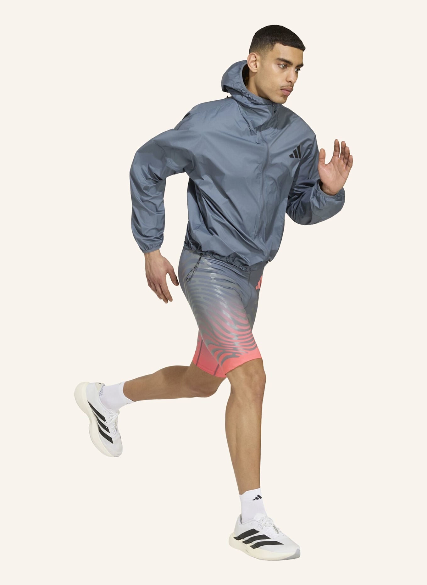 adidas ADIZERO BLAZE RUNNING-JACKE: GRAU