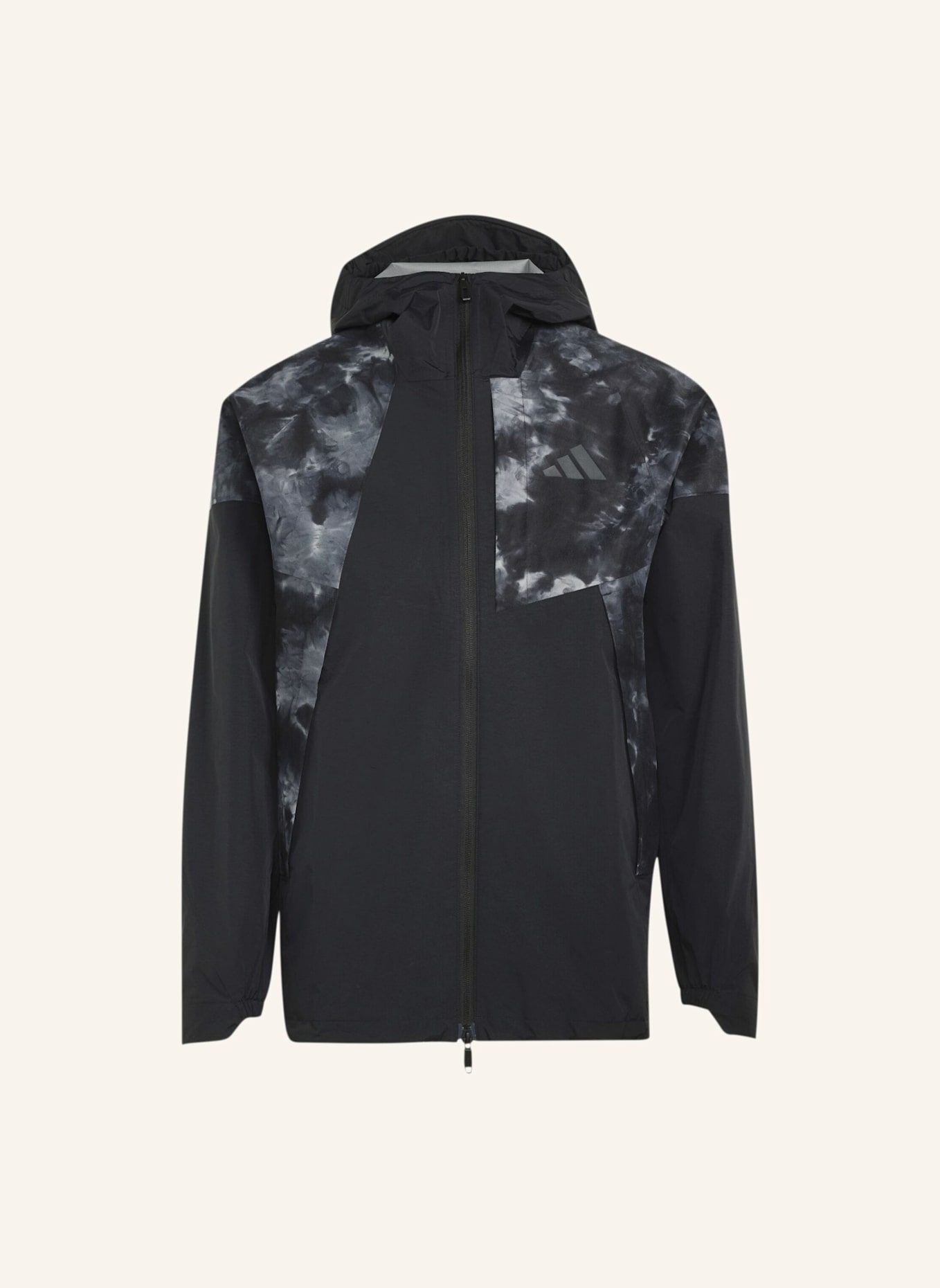 adidas TERREX TERREX XPERIOR 2.5-LAGEN-HYBRID-JACKE, PRIMEKNIT, SPRÜHFÄRBUNG, CLIMAPROOF-BESCHICHTUNG: SCHWARZ