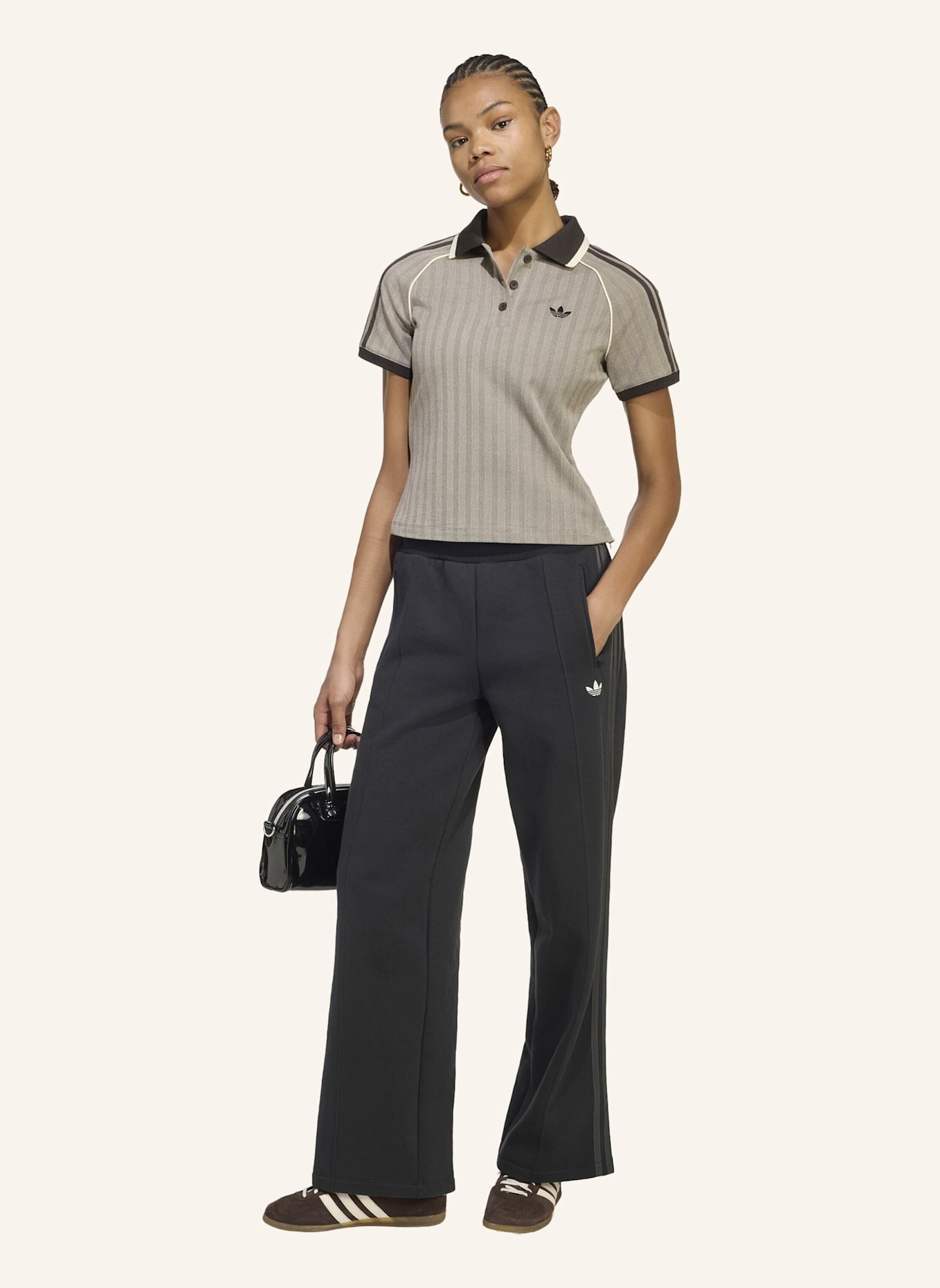 adidas Originals TWEED-POLOSHIRT: BRAUN