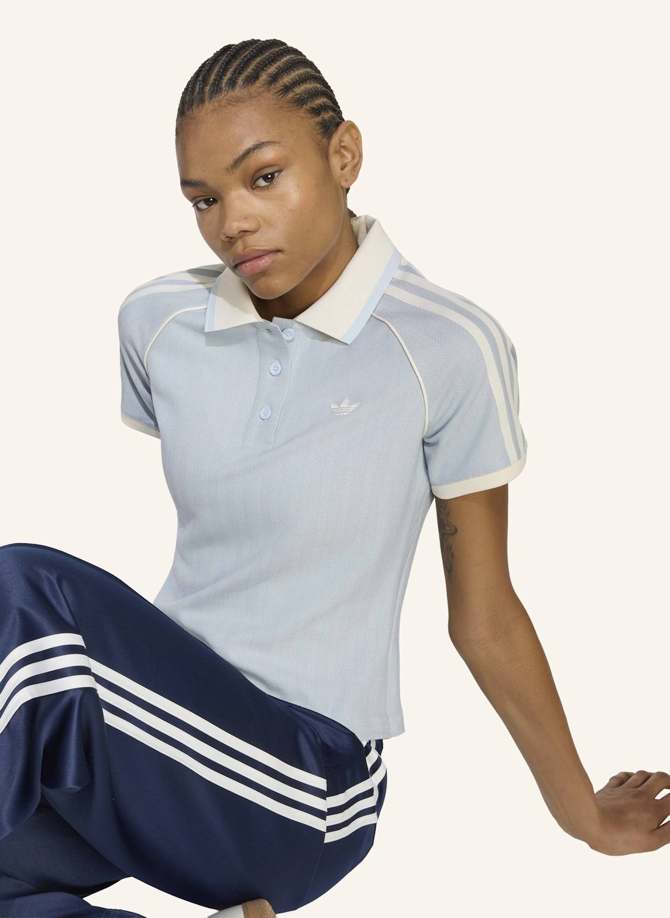 adidas Originals TWEED-POLOSHIRT: BLAU