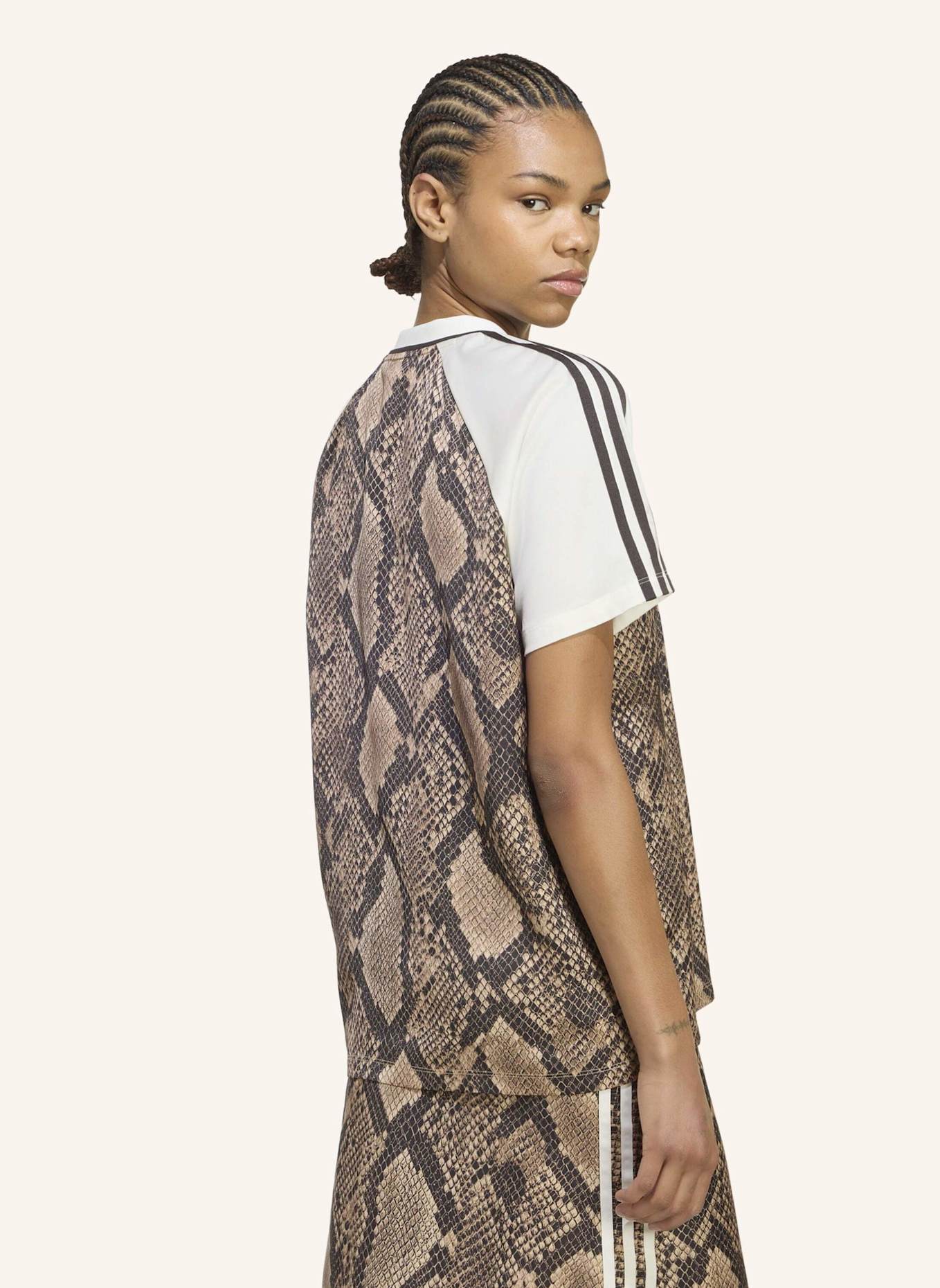adidas Originals SATIN JERSEY, SCHLANGENPRINT: BEIGE