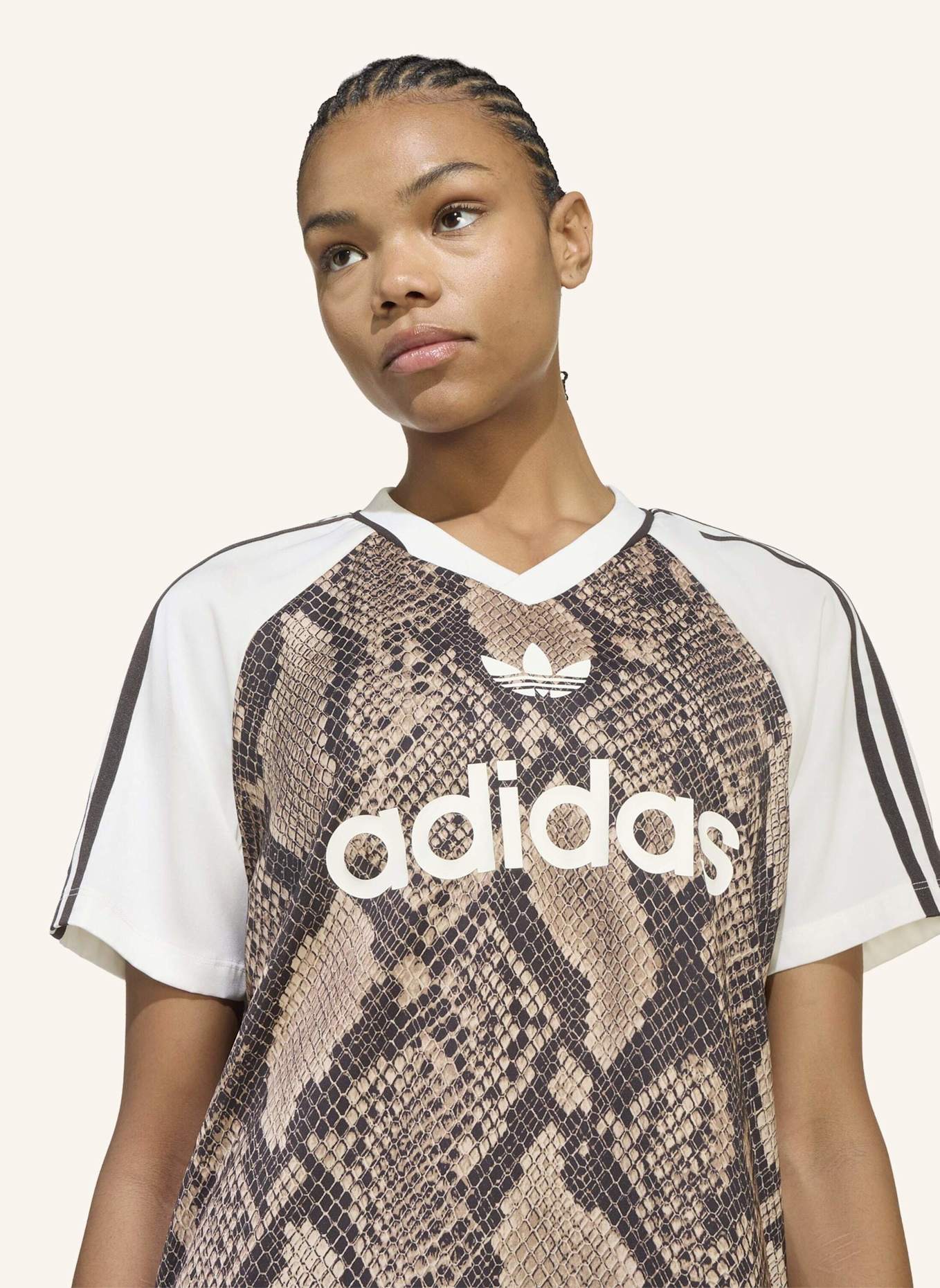 adidas Originals SATIN JERSEY, SCHLANGENPRINT: BEIGE