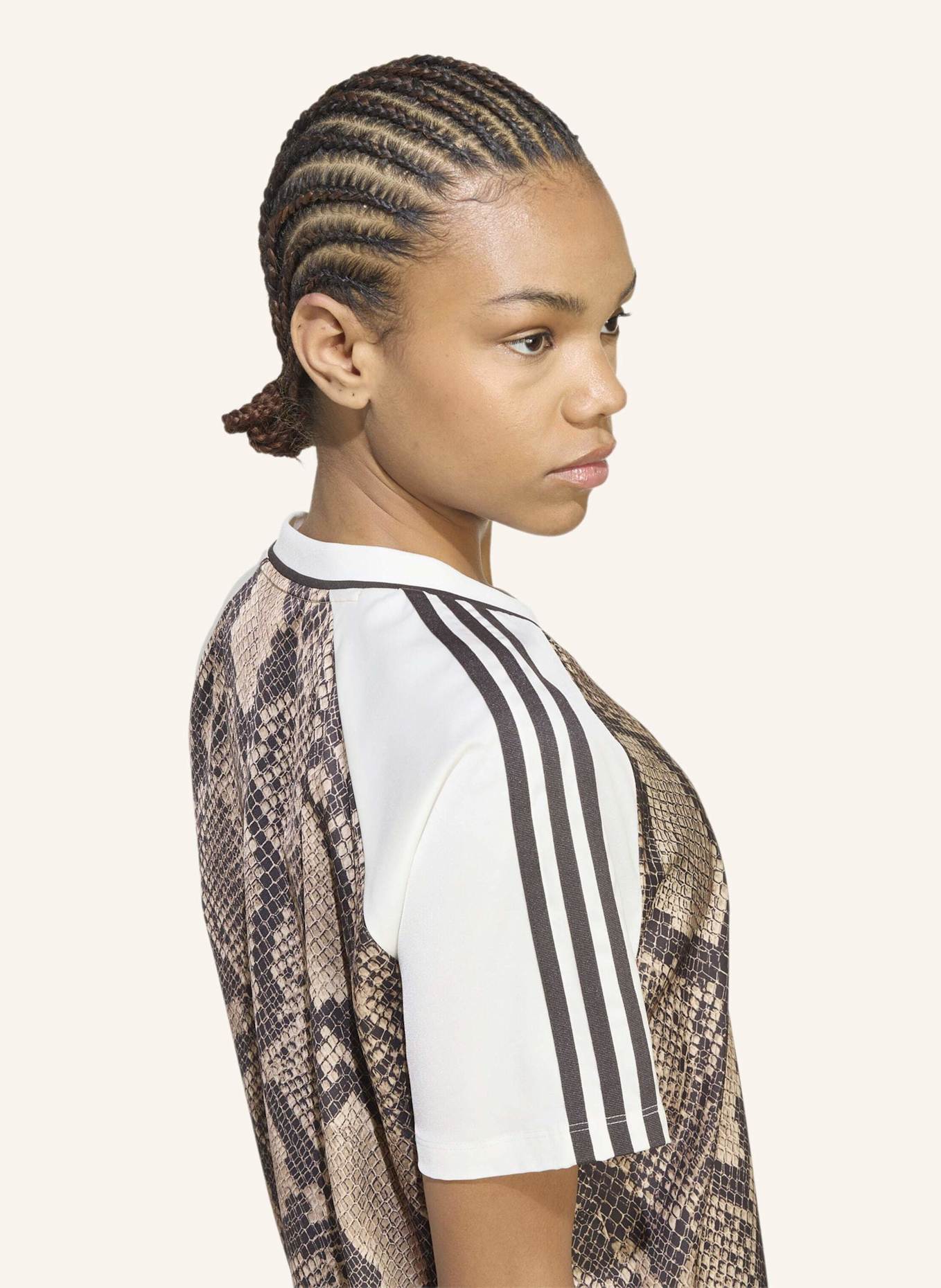 adidas Originals SATIN JERSEY, SCHLANGENPRINT: BEIGE