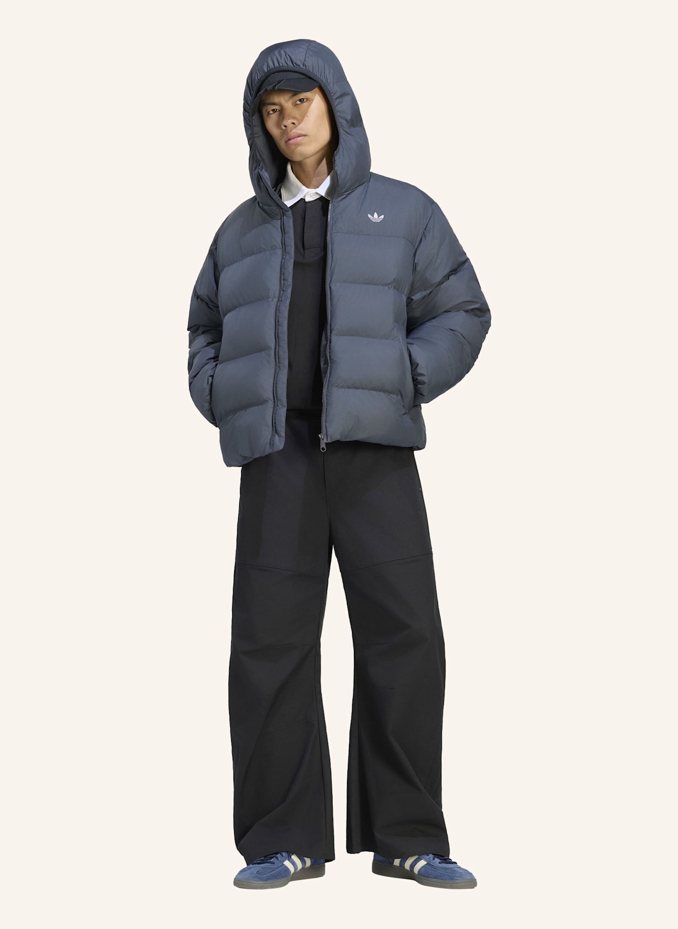 adidas Originals REGENJACKE, KAPUZE: GRAU