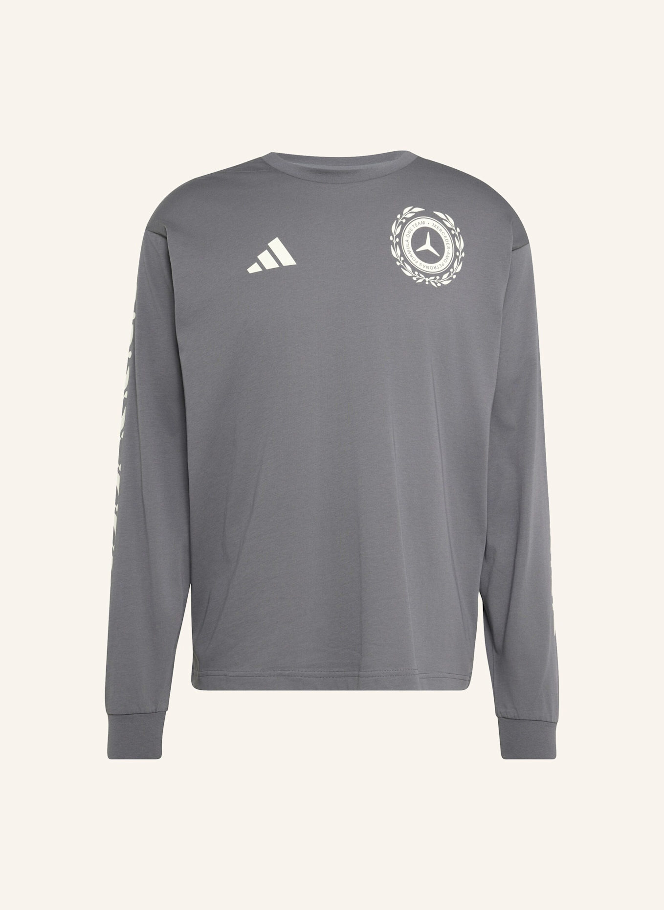 adidas MERCEDES-AMG PETRONAS FORMULA 1 TEAM SILVER ARROWS LONGSLEEVE: GRAU/ WEISS