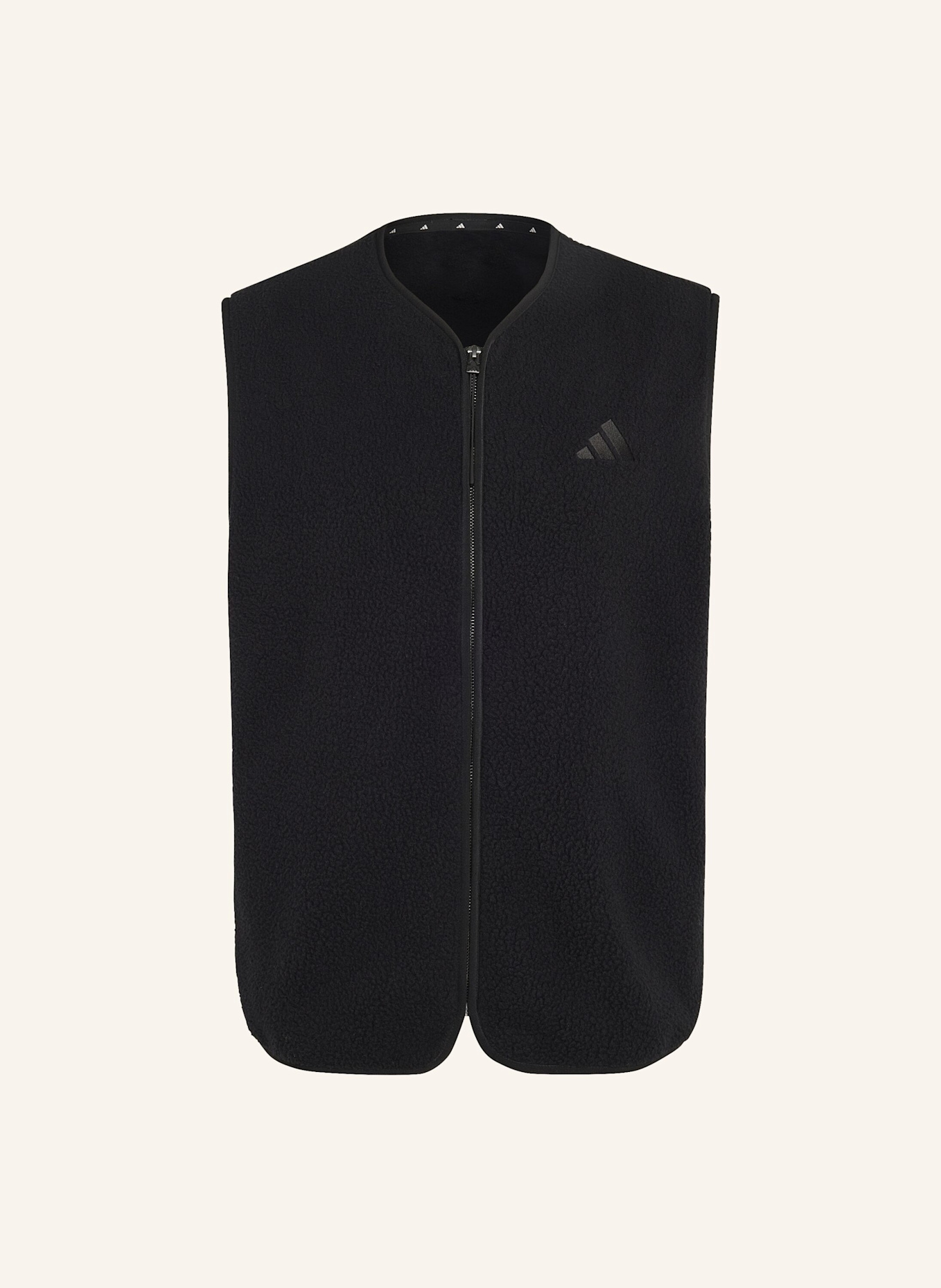 adidas CITY TECH 3-STREIFEN FLEECE-WESTE: SCHWARZ