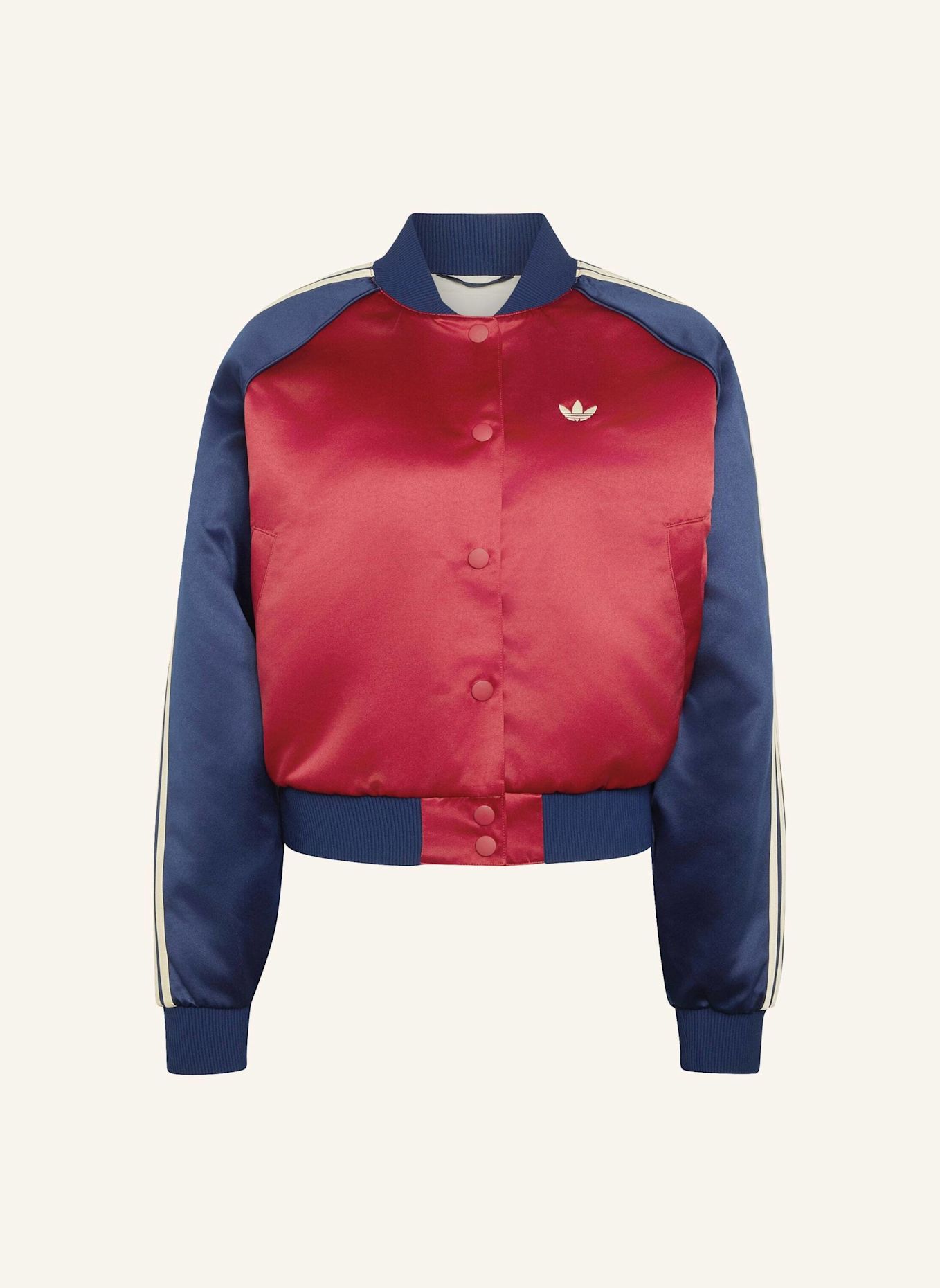 adidas Originals SATIN SST BOMBERJACKE: ROT / BLAU / CREME