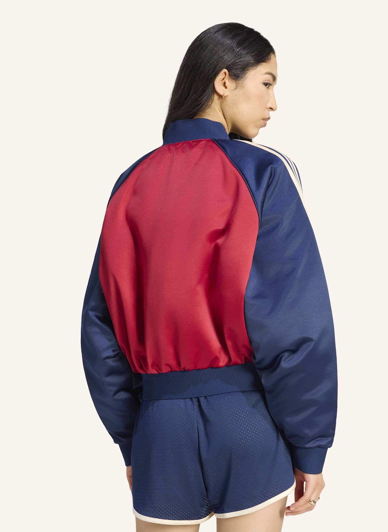 adidas Originals SATIN SST BOMBERJACKE: ROT / BLAU / CREME