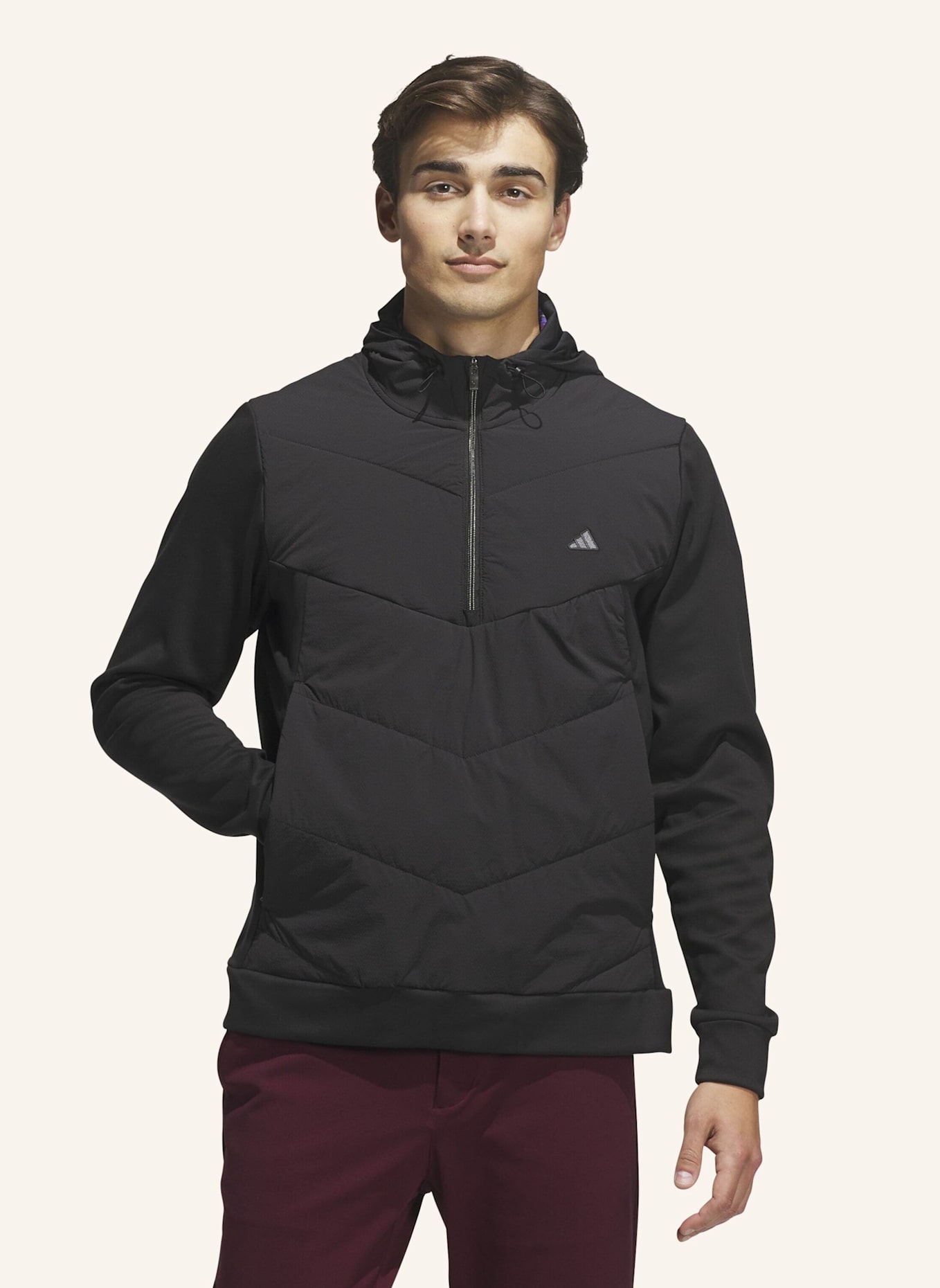 adidas ULTIMATE365+ COURSE CONTROL ANORAK, ABGESTEPPT: SCHWARZ