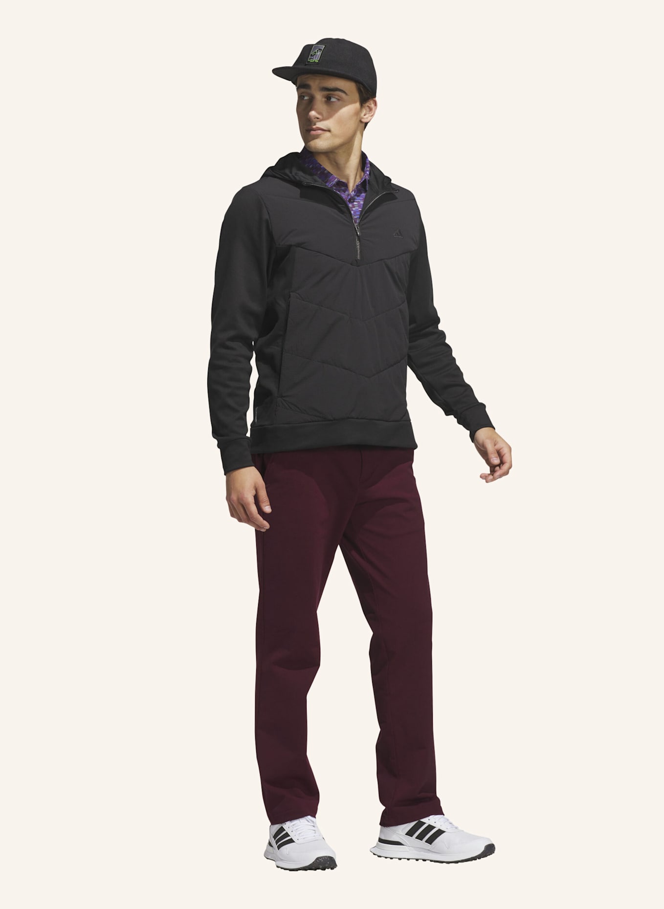 adidas ULTIMATE365+ COURSE CONTROL ANORAK, ABGESTEPPT: SCHWARZ