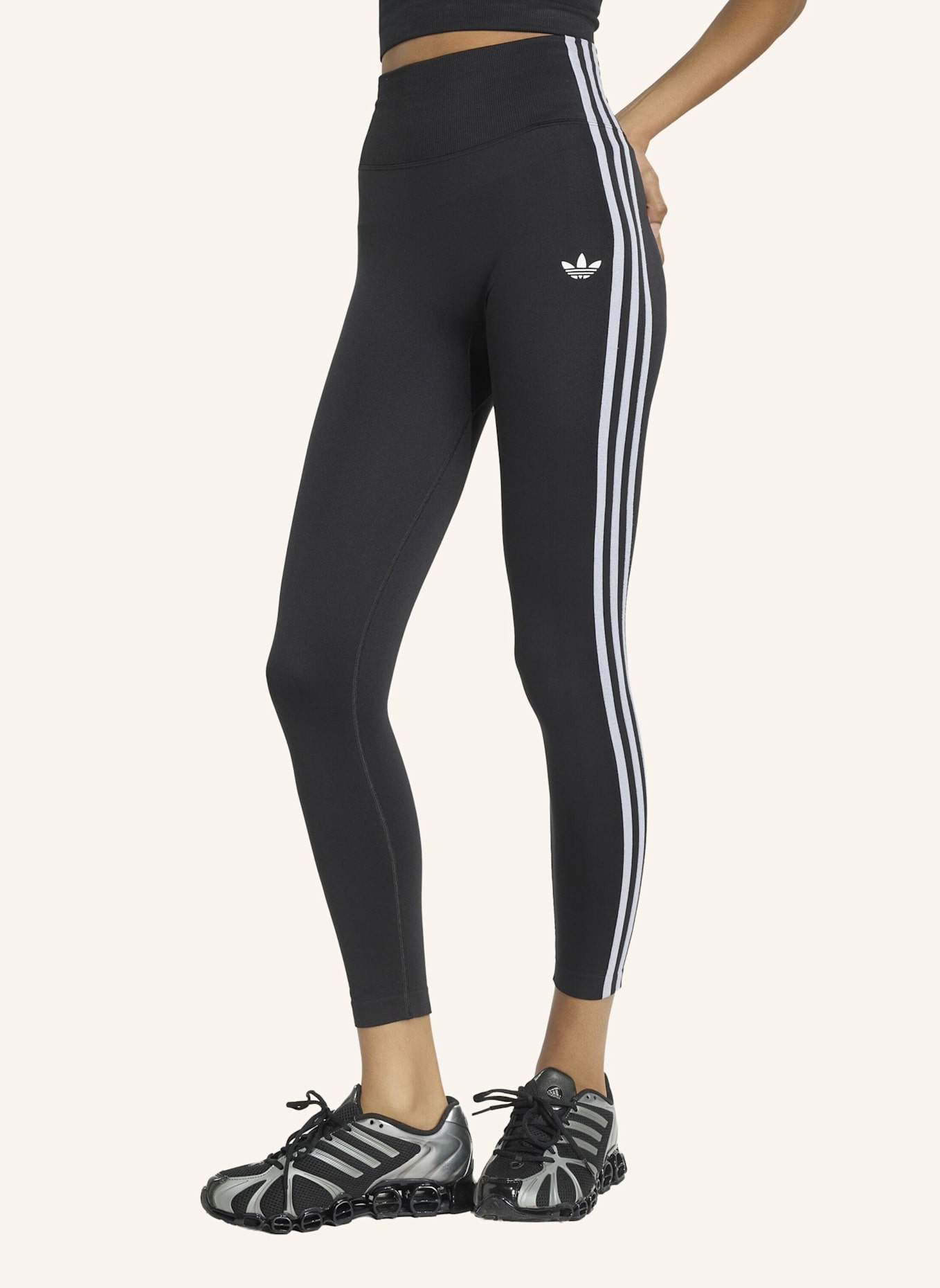 adidas Originals ESSENTIALS 3-STREIFEN LEGGINGS, NAHTLOS: SCHWARZ