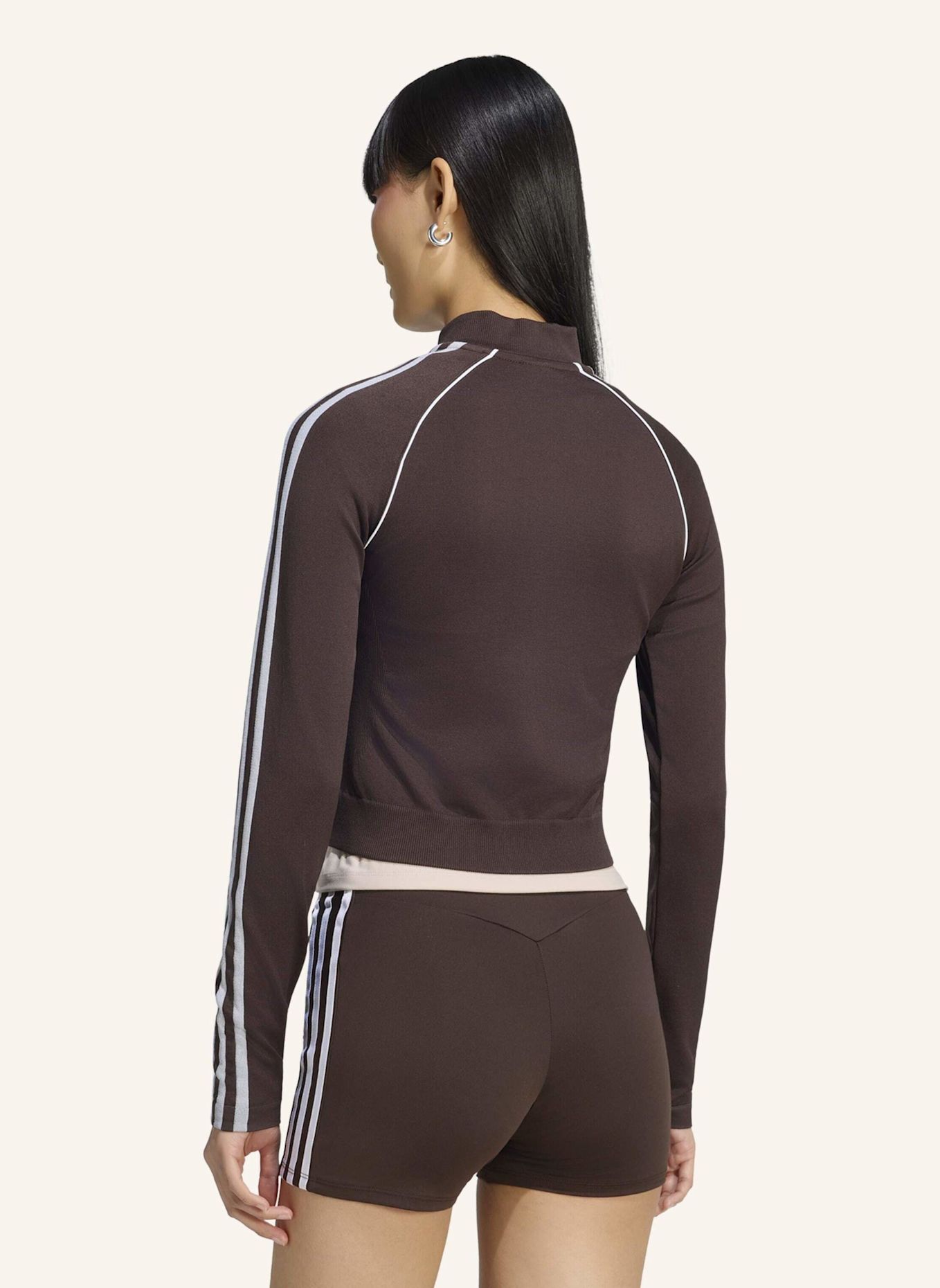 adidas Originals ESSENTIALS 3-STREIFEN TRACK TOP, NAHTLOS: BRAUN