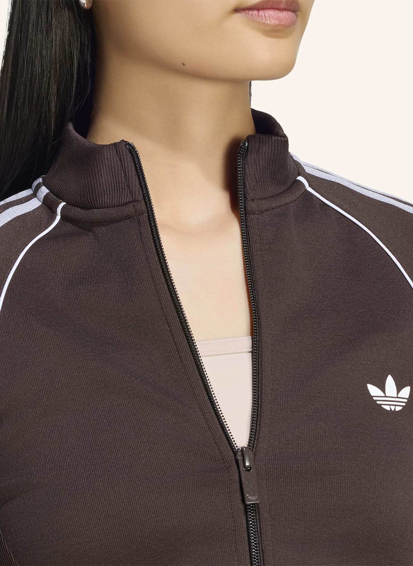 adidas Originals ESSENTIALS 3-STREIFEN TRACK TOP, NAHTLOS: BRAUN