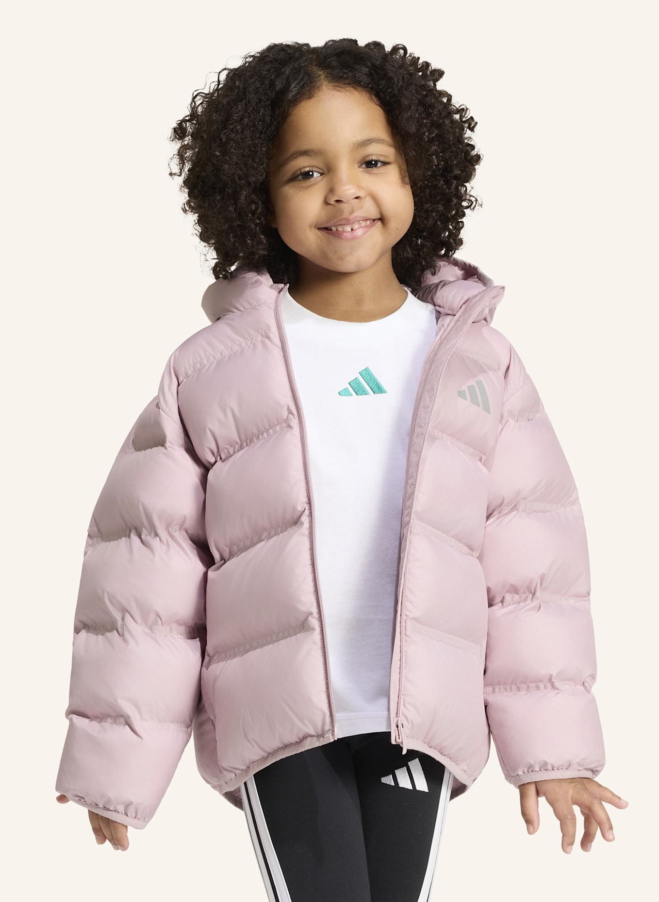 adidas JACKE, KUNSTDAUNEN: SILBER