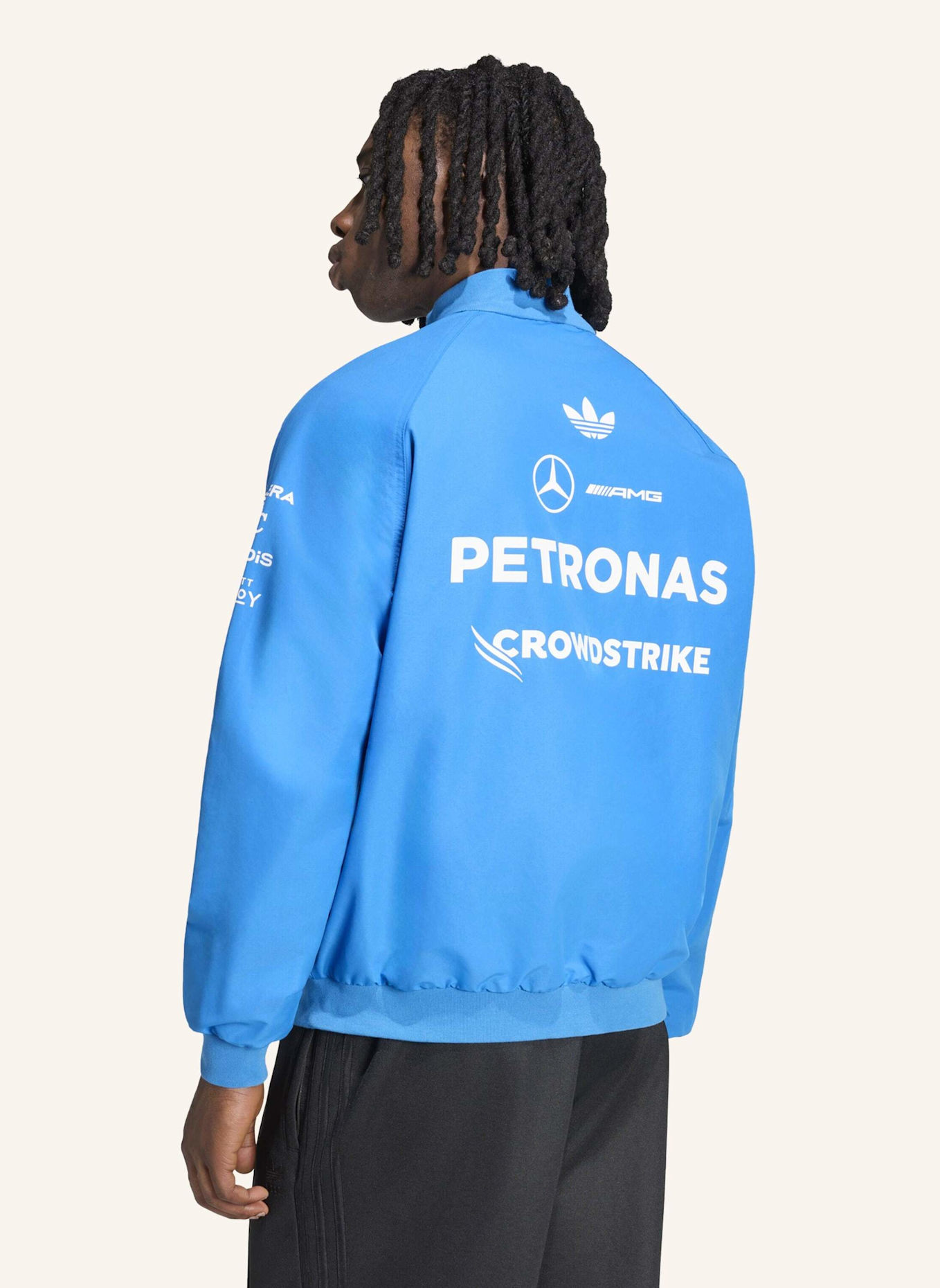 adidas MERCEDES-AMG PETRONAS FORMULA 1 TEAM BLUE WONDER DRIVER HARRINGTON JACKE: BLAU
