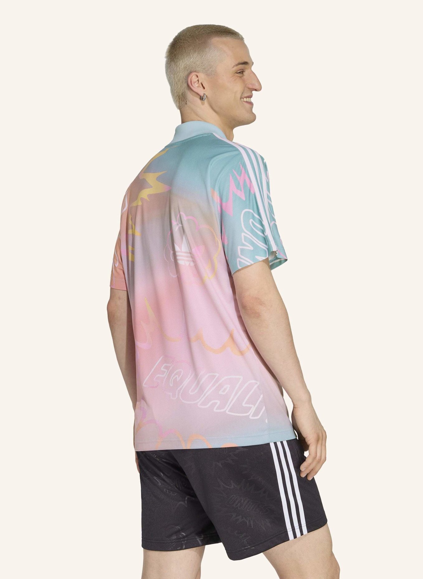 adidas Originals LOVE UNITES AOP JERSEY: GRÜN/ GRAU