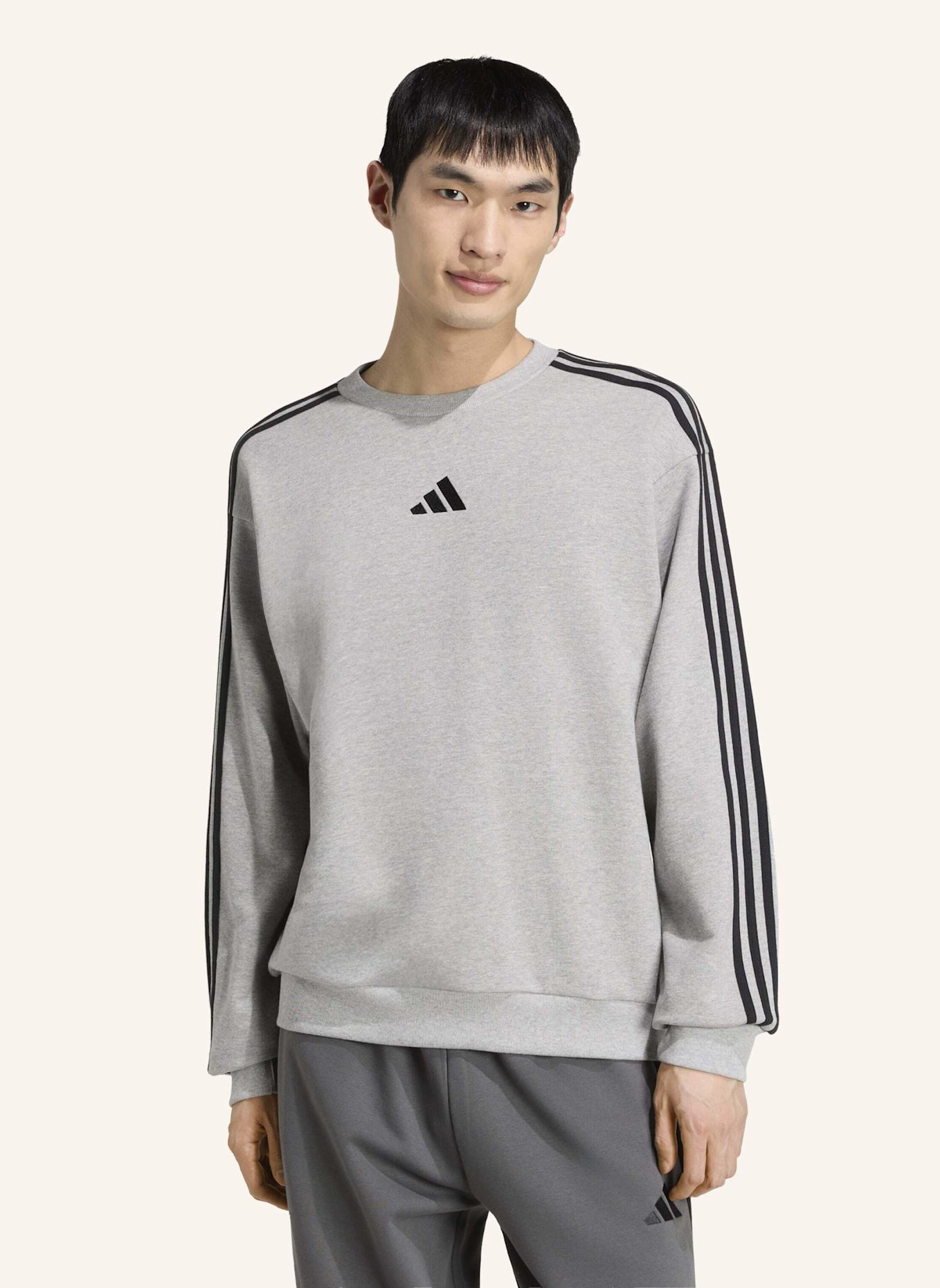 adidas ESSENTIALS 3-STREIFEN FRENCH TERRY SWEATSHIRT: WEISS