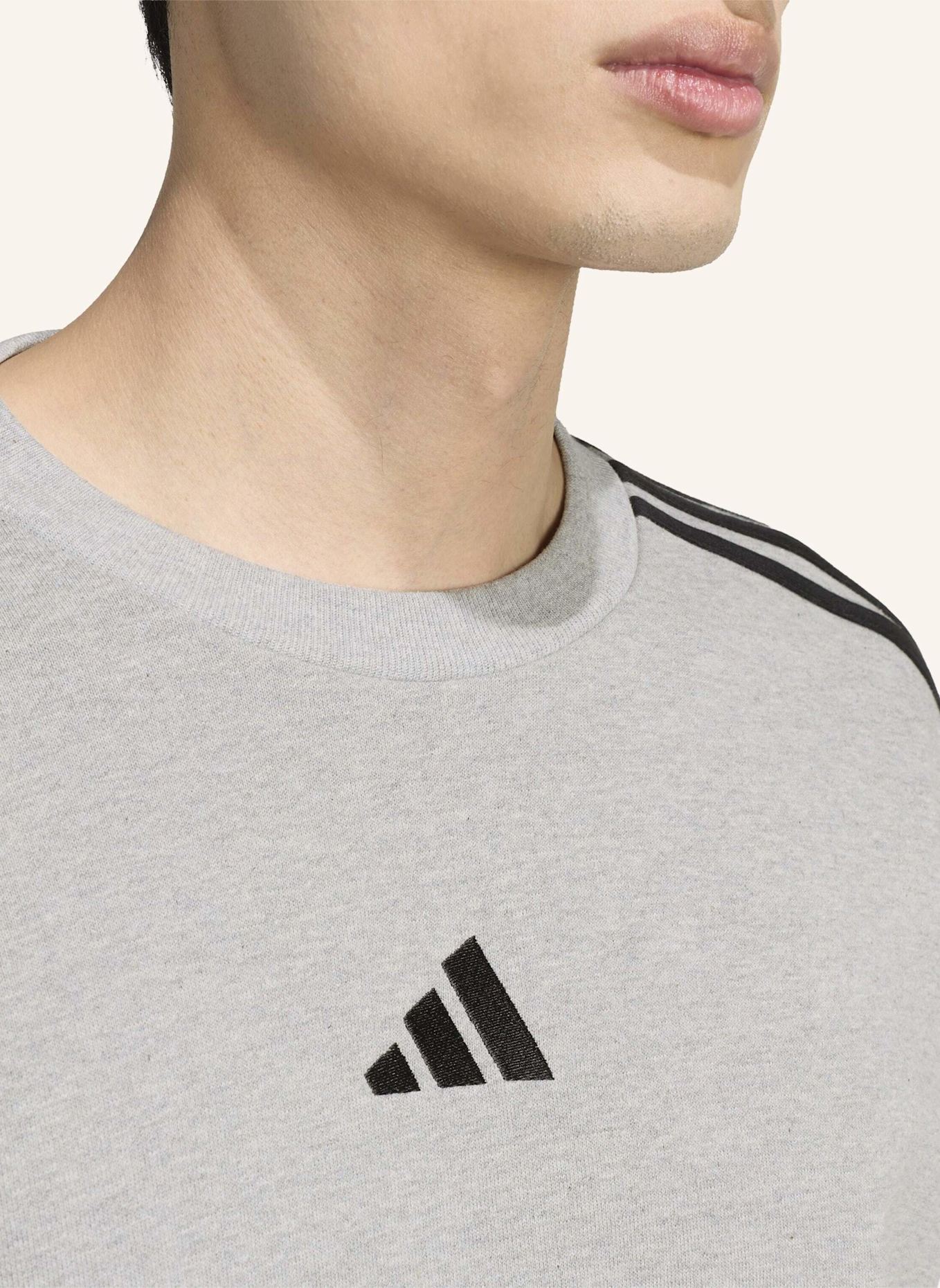 adidas ESSENTIALS 3-STREIFEN FRENCH TERRY SWEATSHIRT: WEISS