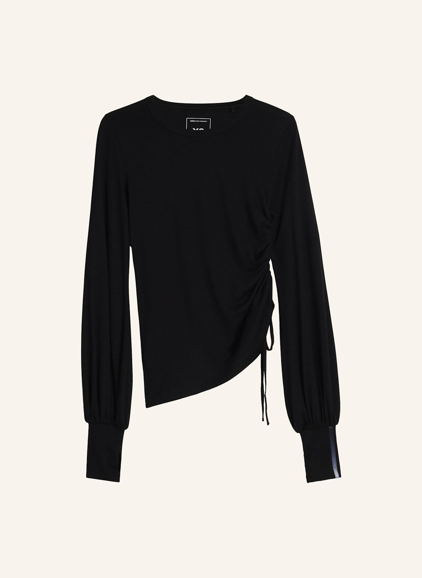 Y-3 Y-3 LONGSLEEVE, WOLLE, KORDELZUG: SCHWARZ
