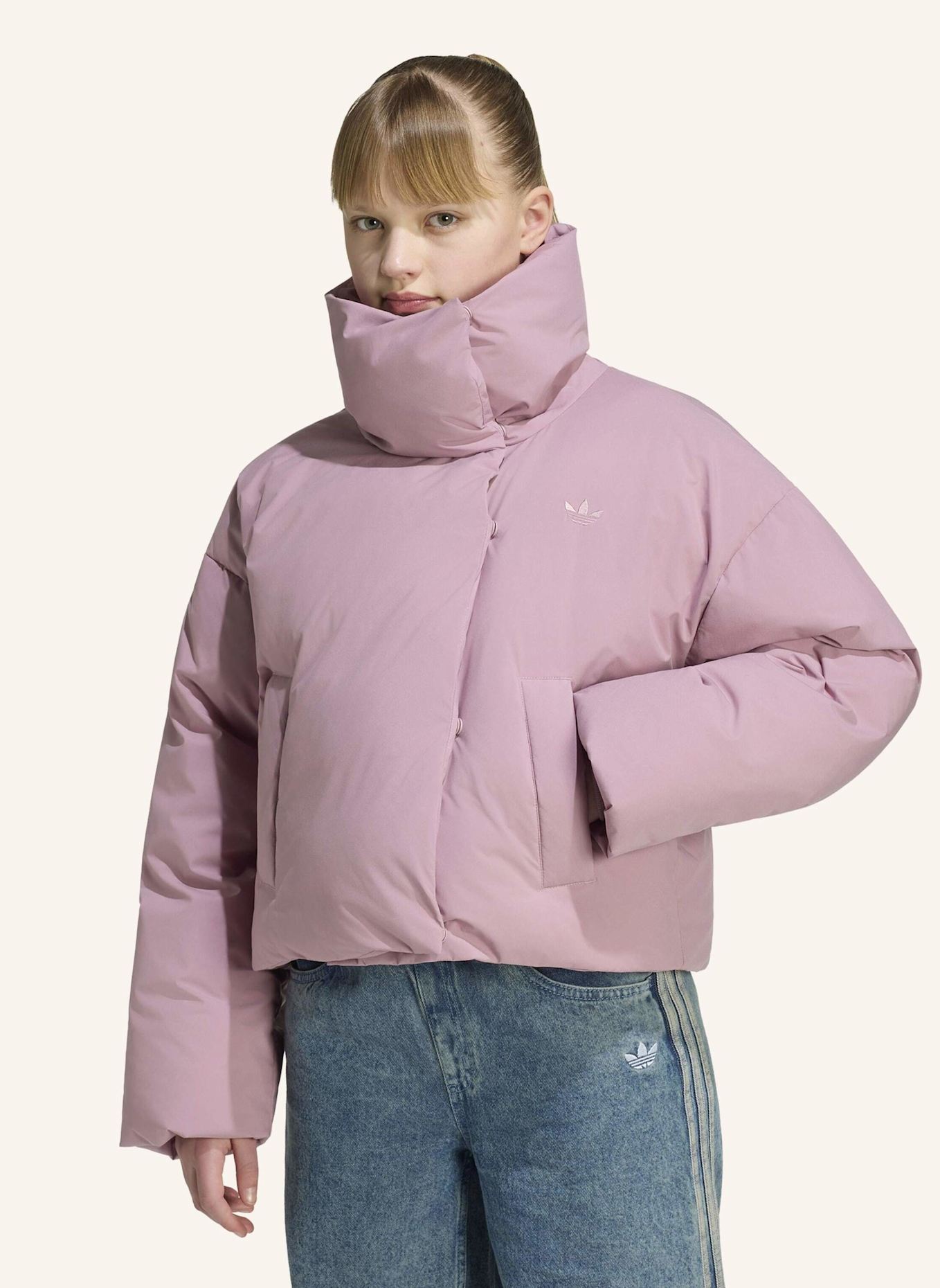 adidas Originals PUFFER JACKE, OVERSIZE-PASSFORM: LILA